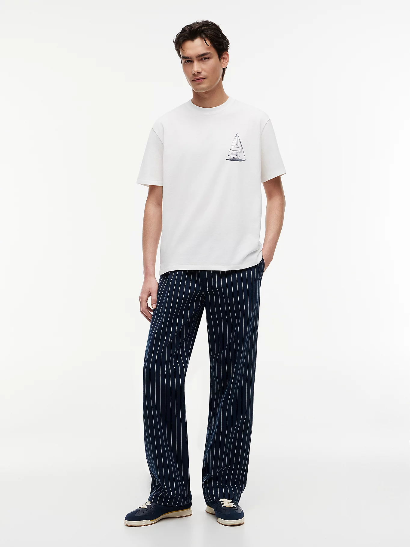 detail Tommy Hilfiger pánske biele tričko