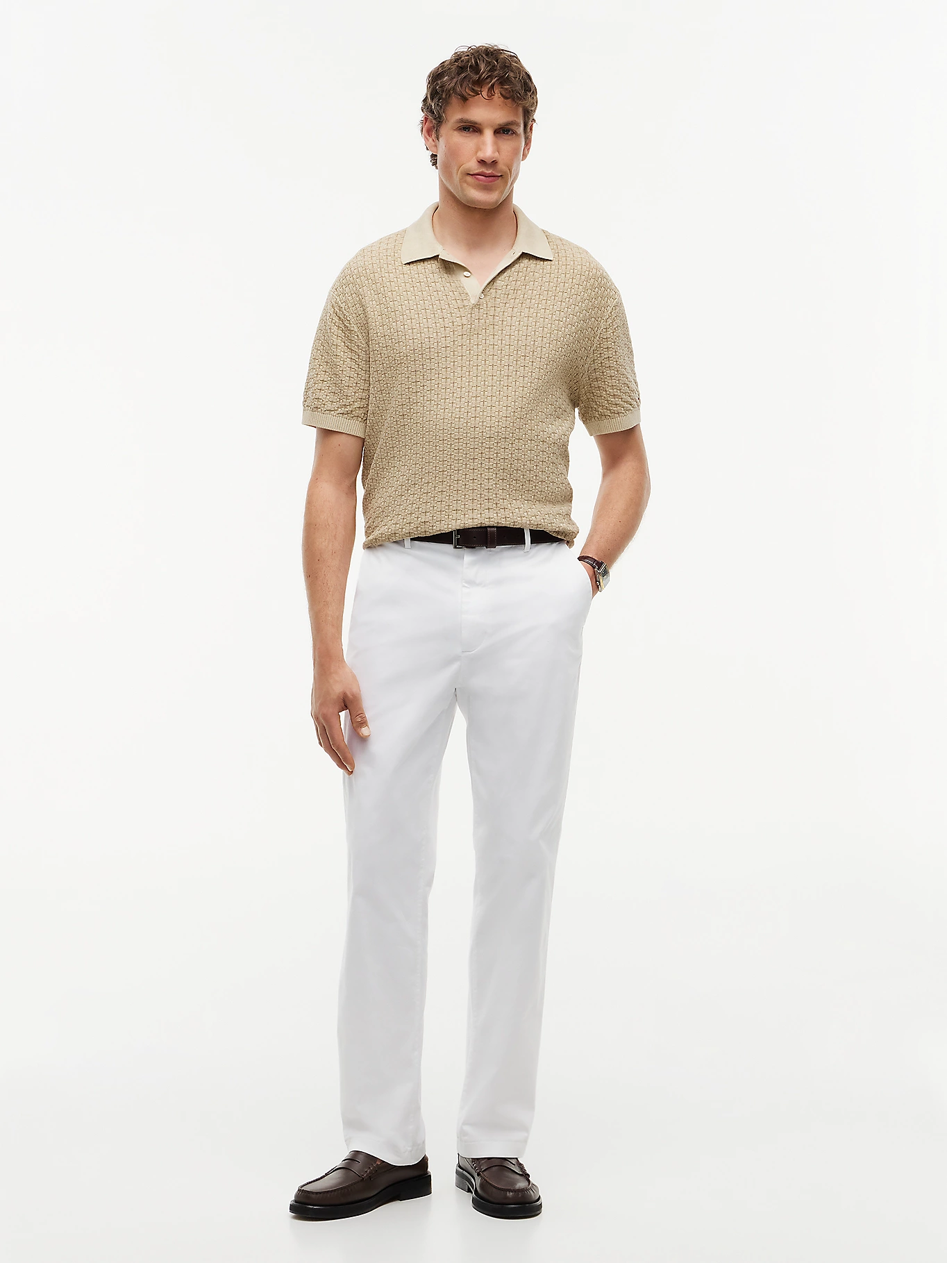 detail Tommy Hilfiger pánske béžové polo tričko