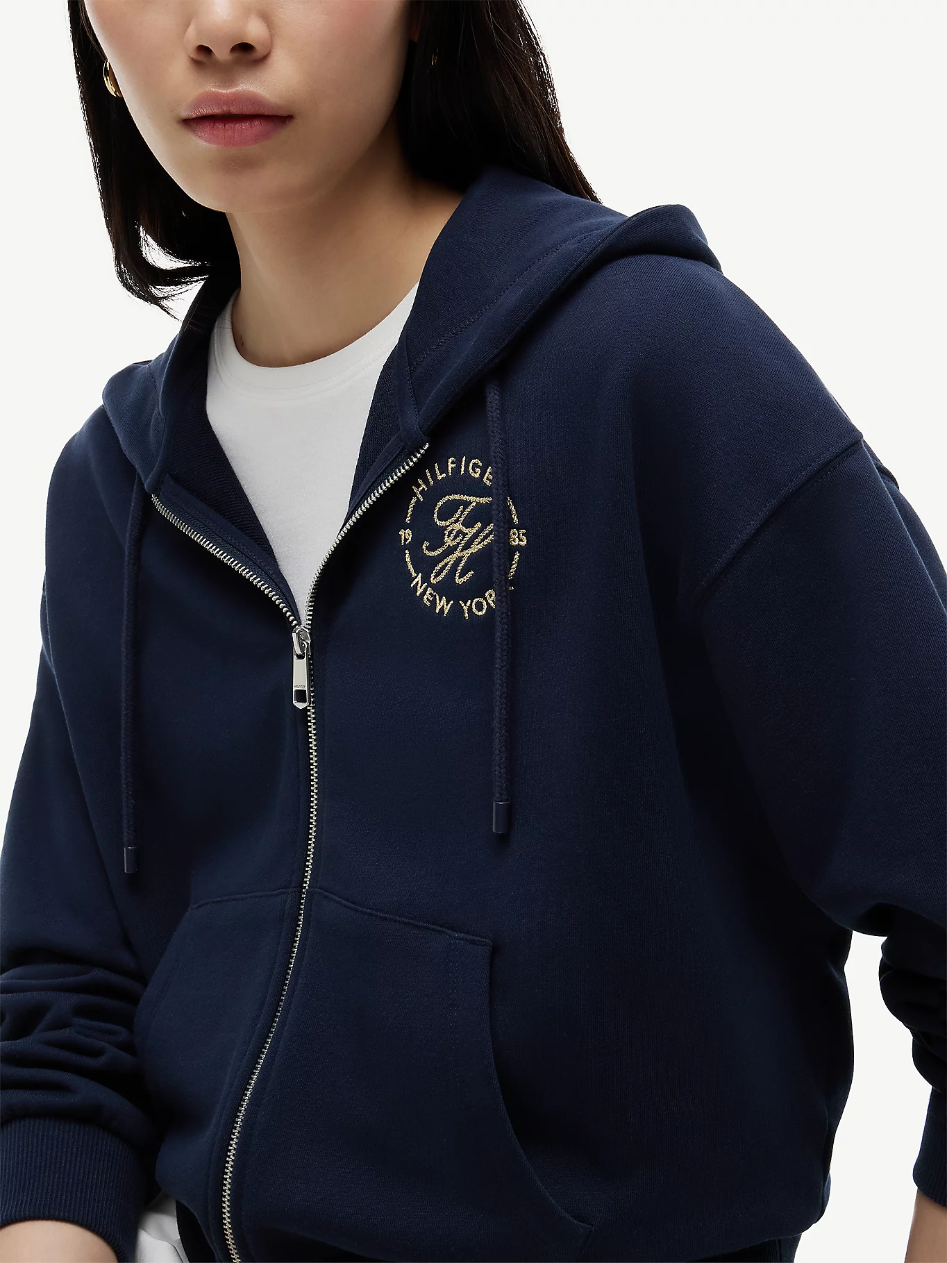 detail Tommy Hilfiger dámska tmavo modrá mikina