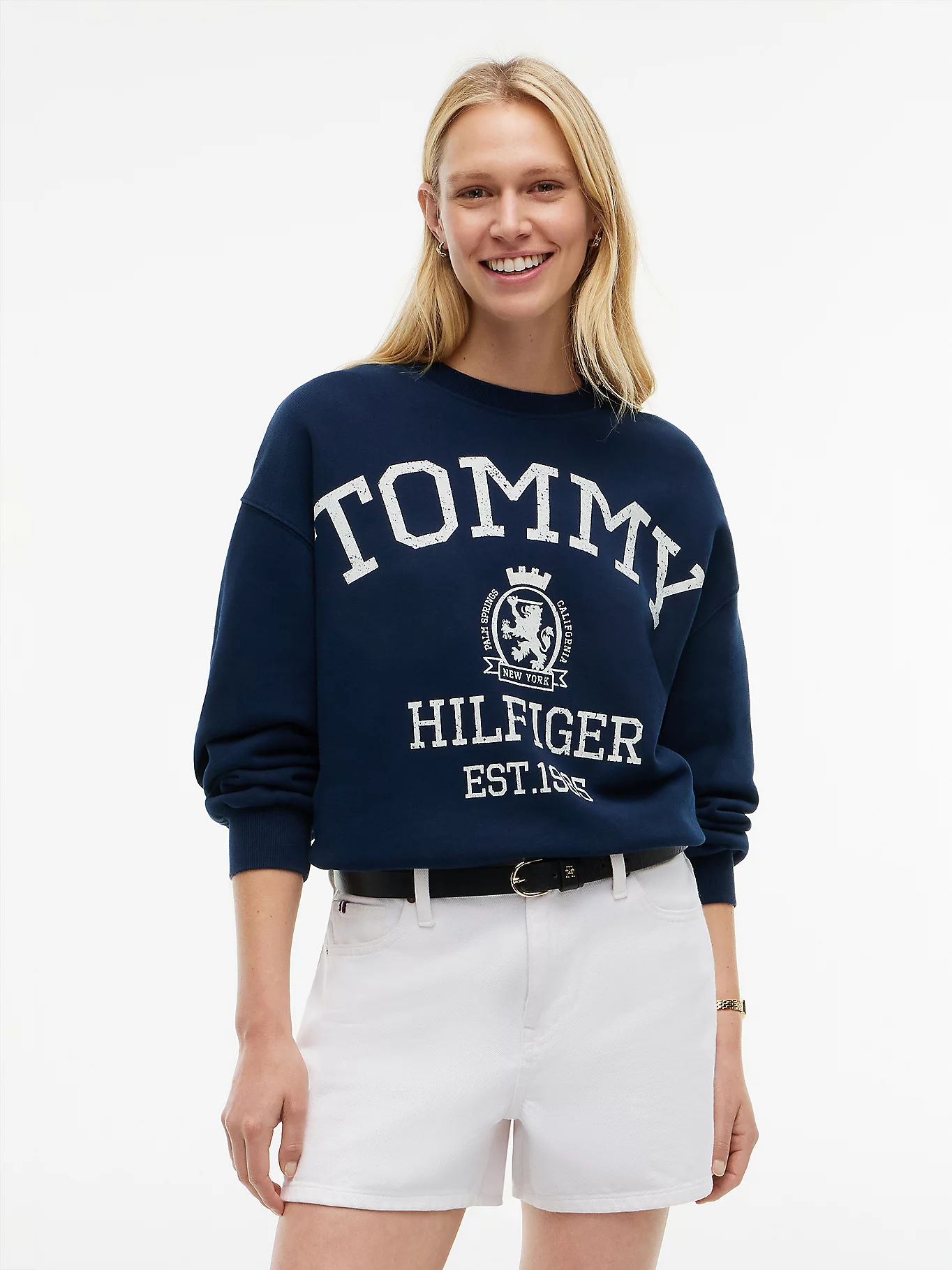 detail Tommy Hilfiger dámska tmavo modrá mikina