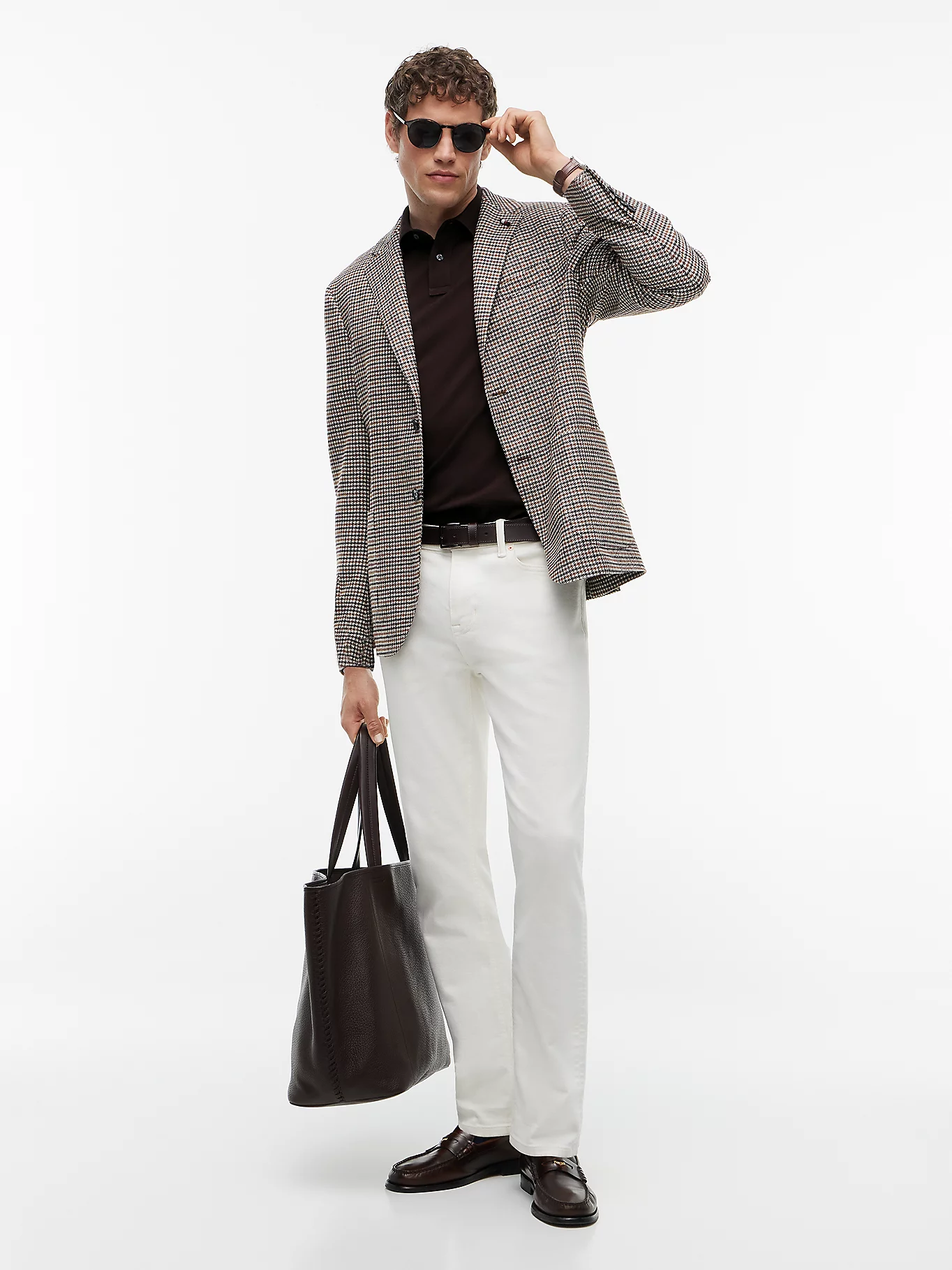 detail Tommy Hilfiger pánske tmavo hnedé polo tričko