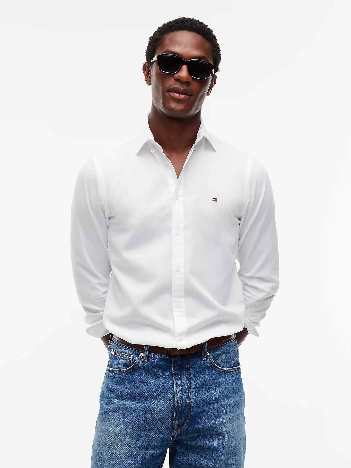detail Tommy Hilfiger pánska biela košeľa