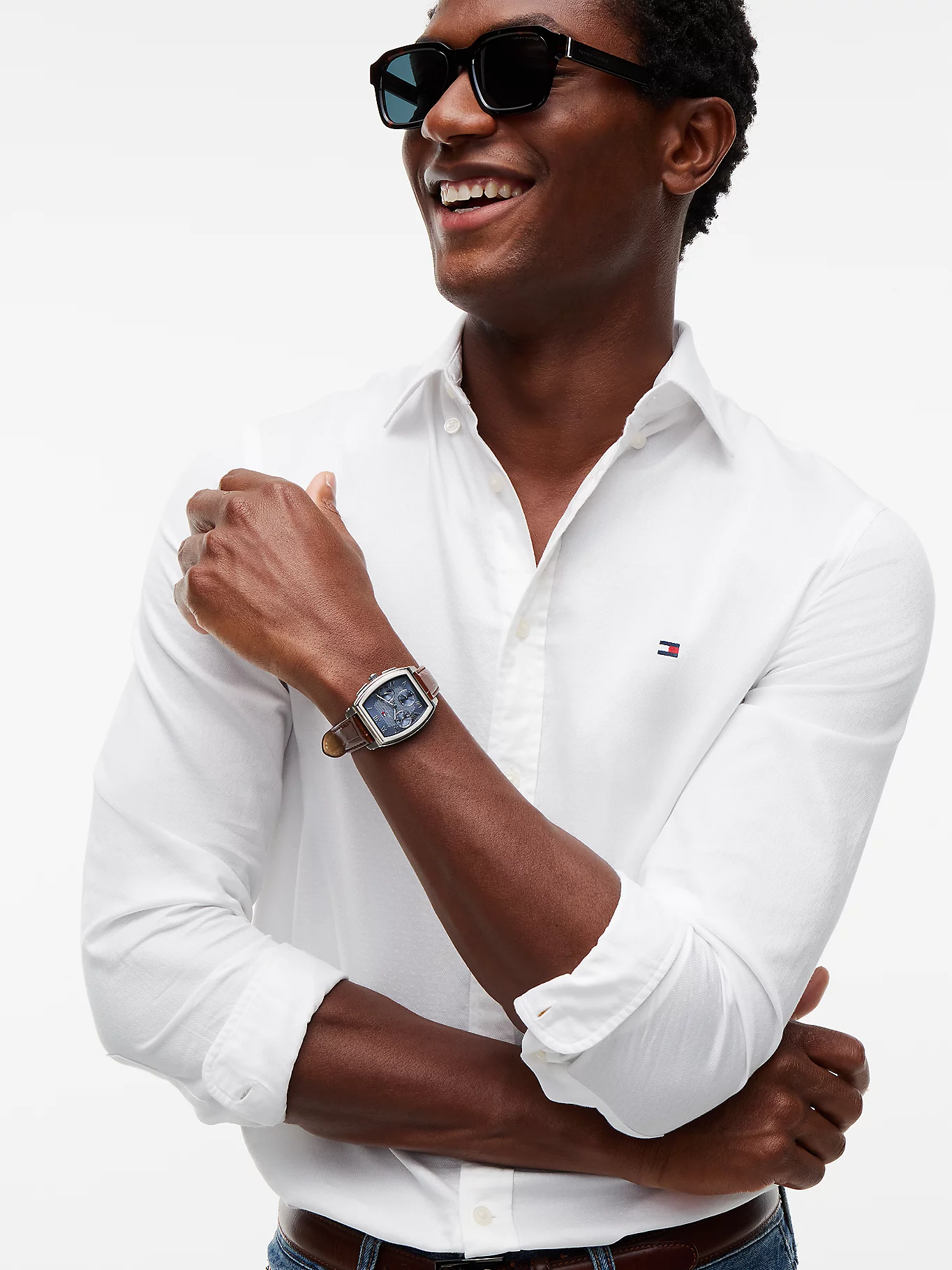 detail Tommy Hilfiger pánska biela košeľa