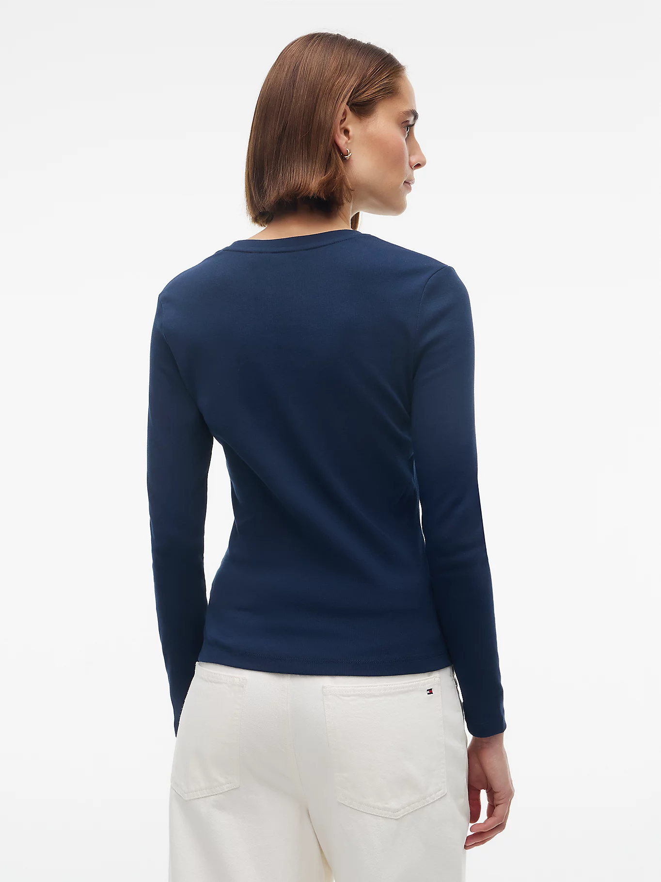 detail Tommy Hilfiger dámske tmavo modré tričko
