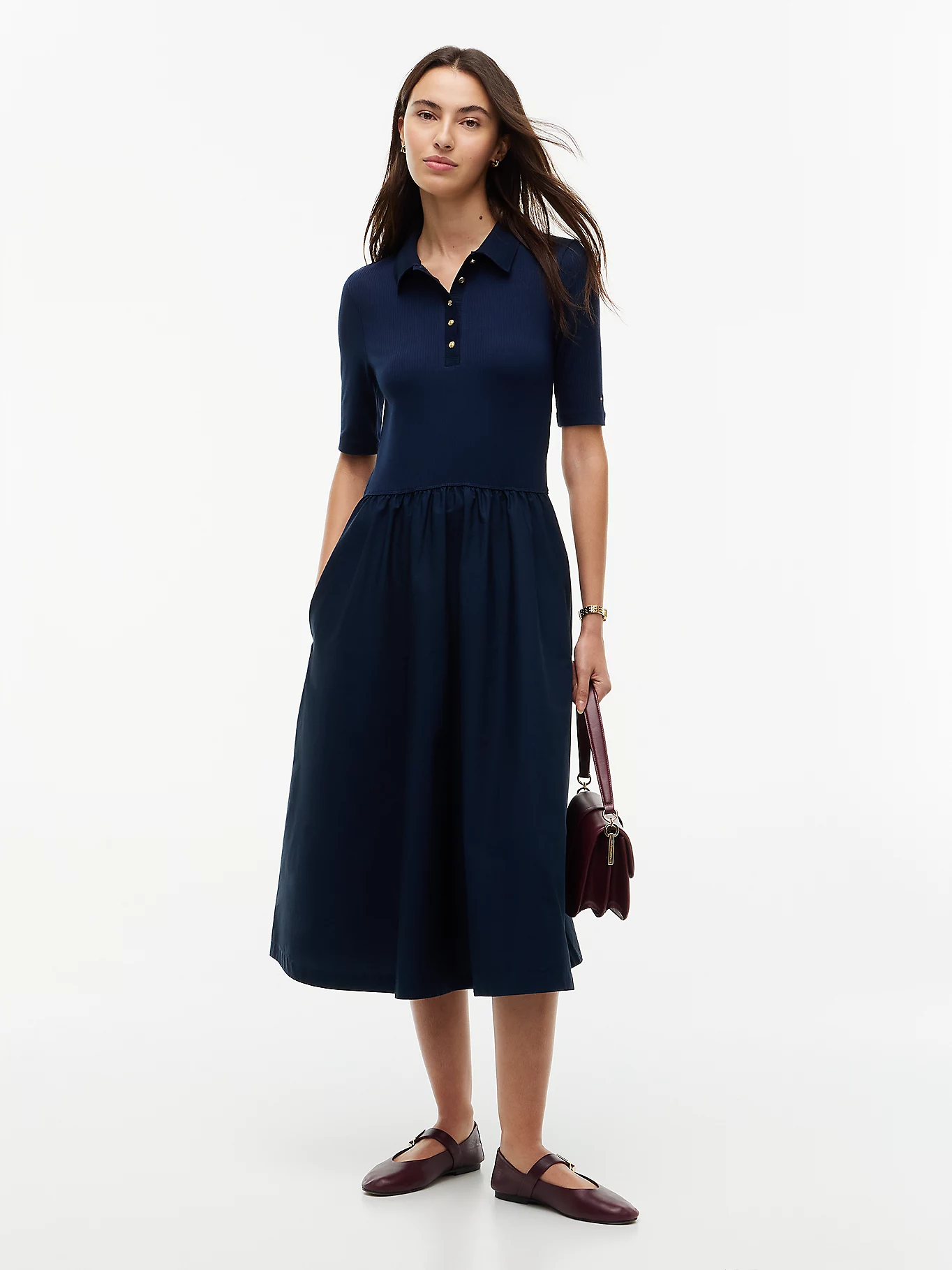 detail Tommy Hilfiger dámske tmavo modré šaty
