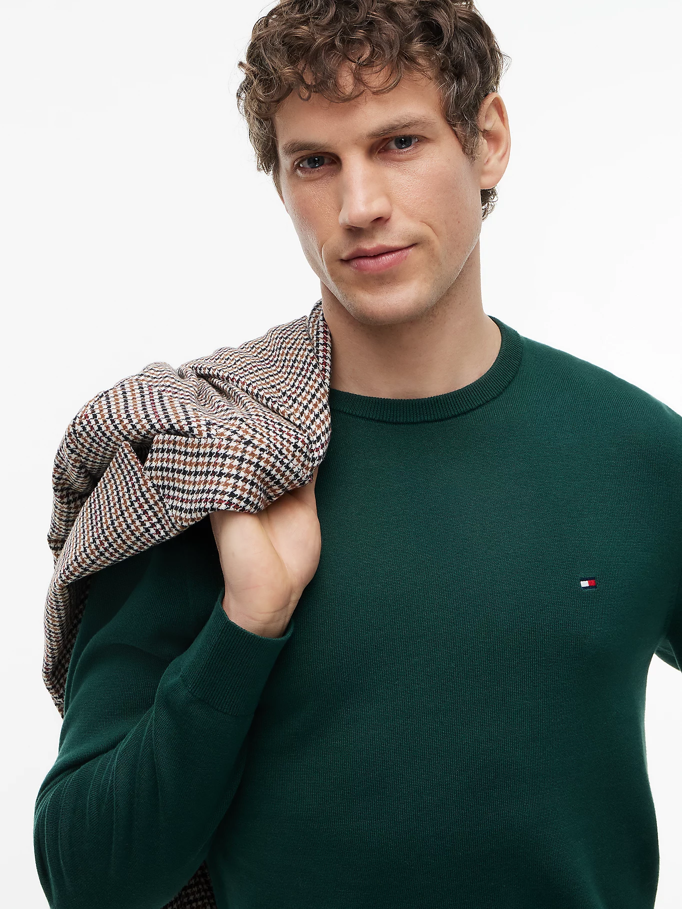 detail Tommy Hilfiger pánsky zelený sveter