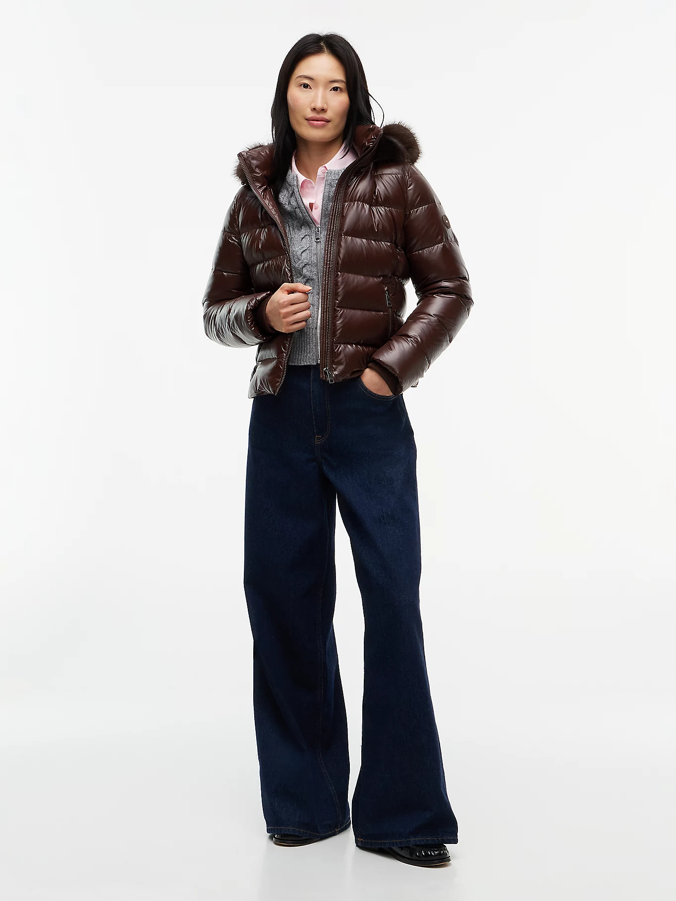 detail Tommy Hilfiger dámska hnedá bunda