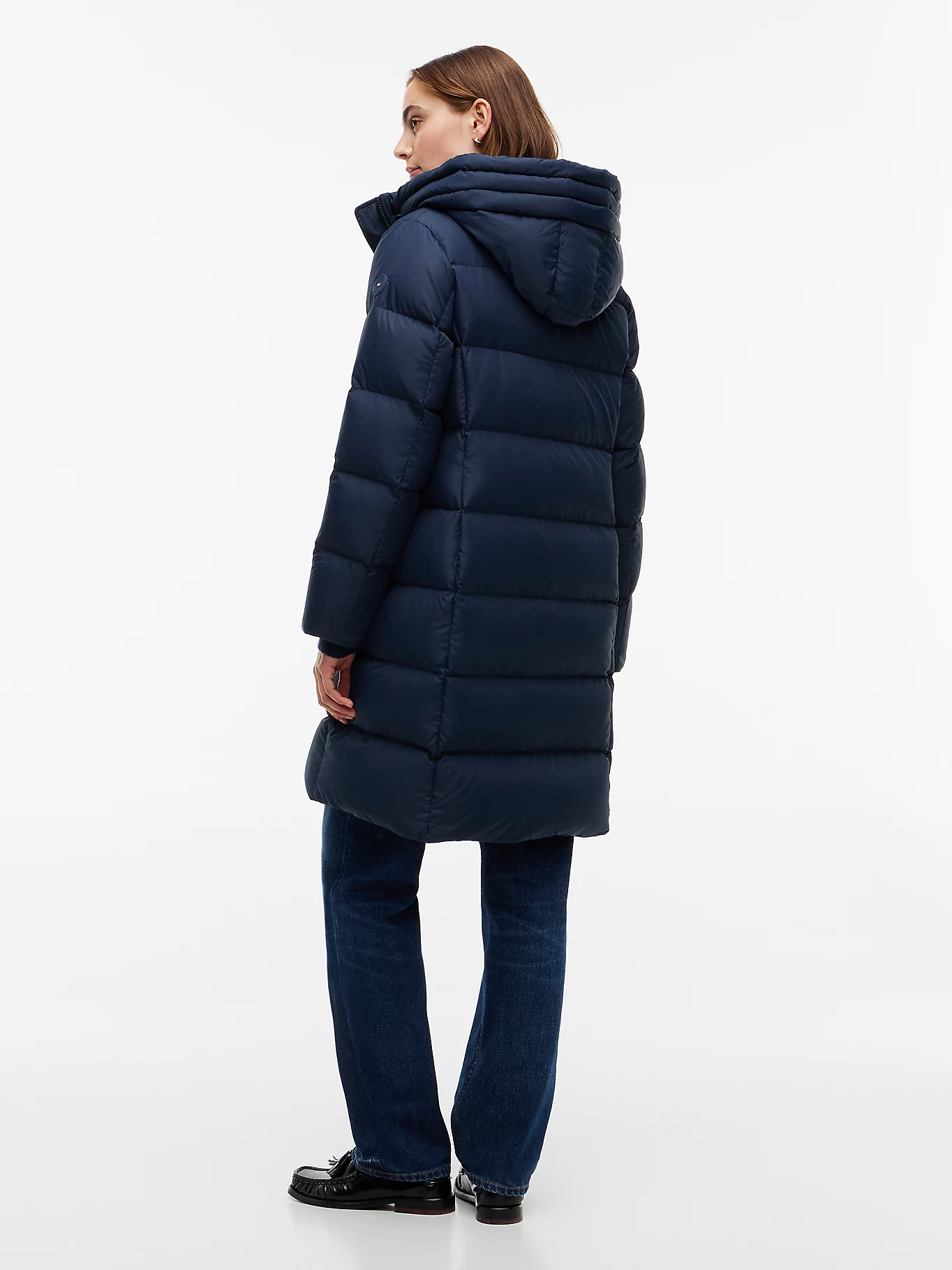 detail Tommy Hilfiger dámsky tmavomodrý kabát
