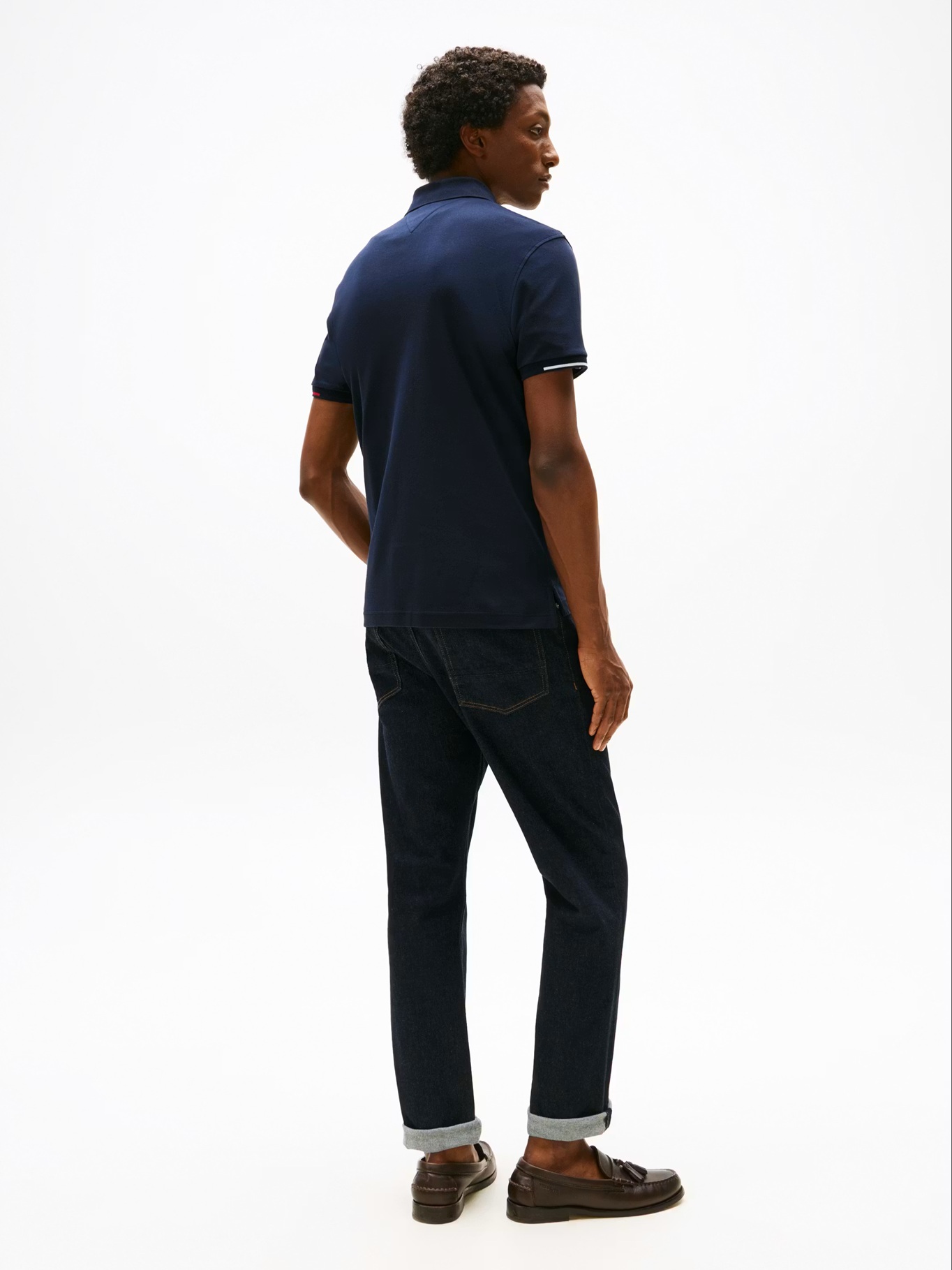detail Tommy Hilfiger pánske tmavo modré polo tričko