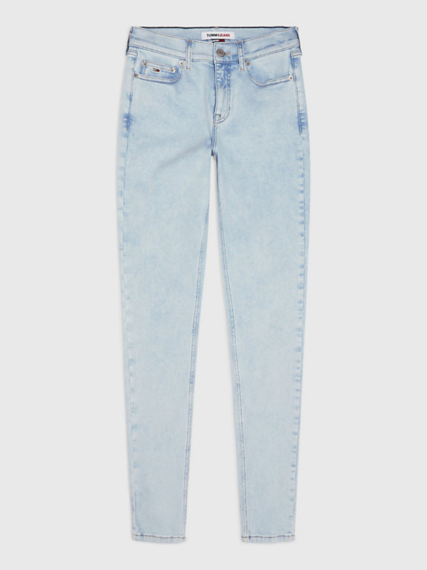 detail Tommy Jeans dámske svetlo modré džínsy NORA