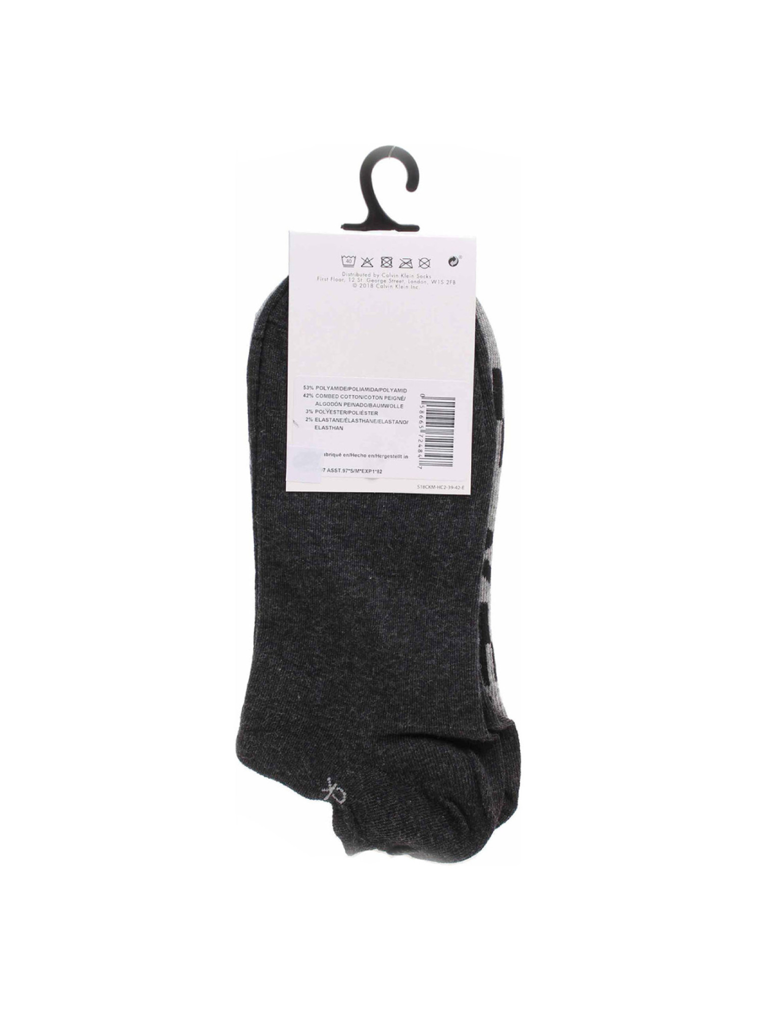 detail Calvin Klein pánske šedé ponožky 2 pack