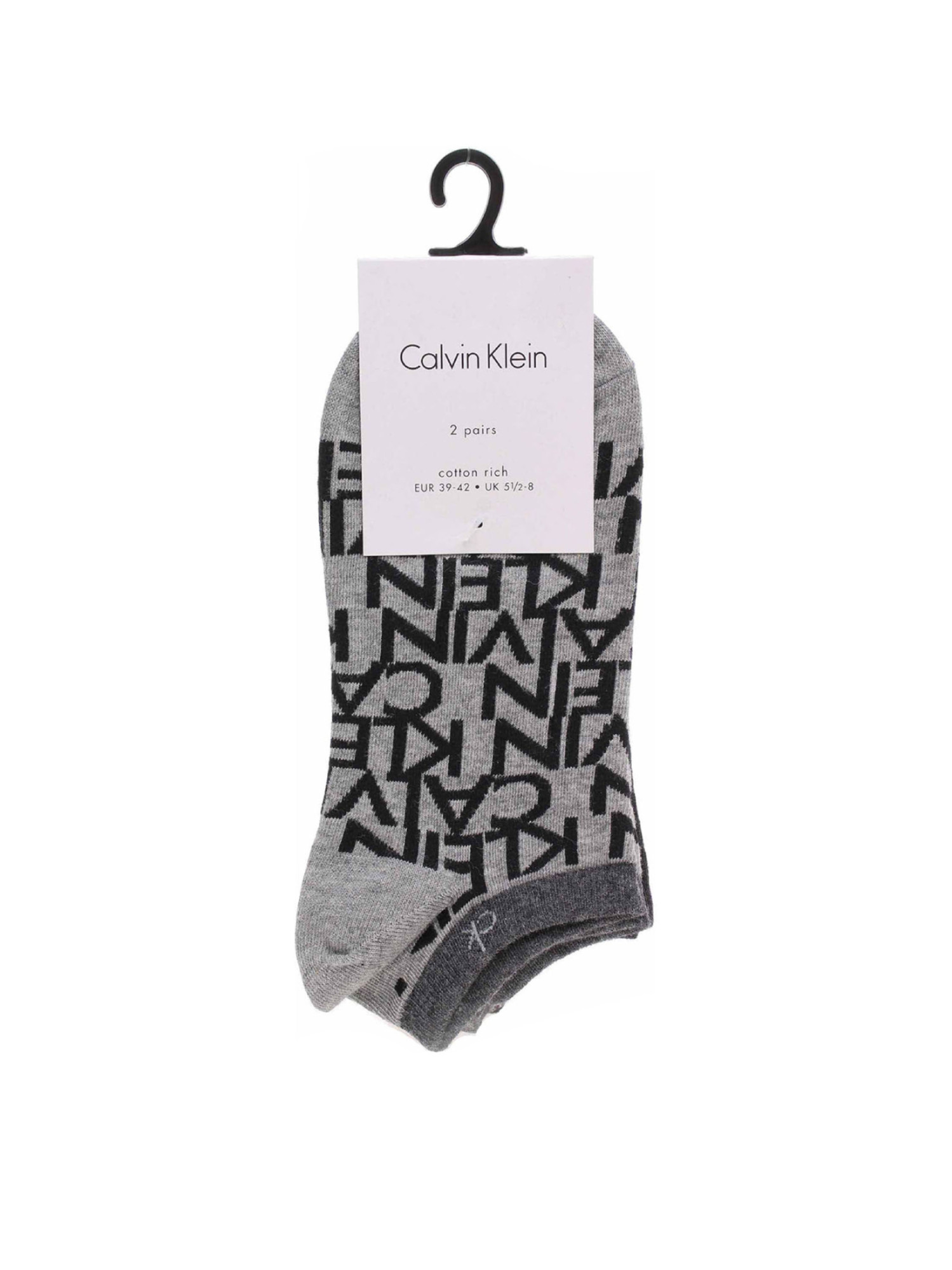 detail Calvin Klein pánske šedé ponožky 2 pack