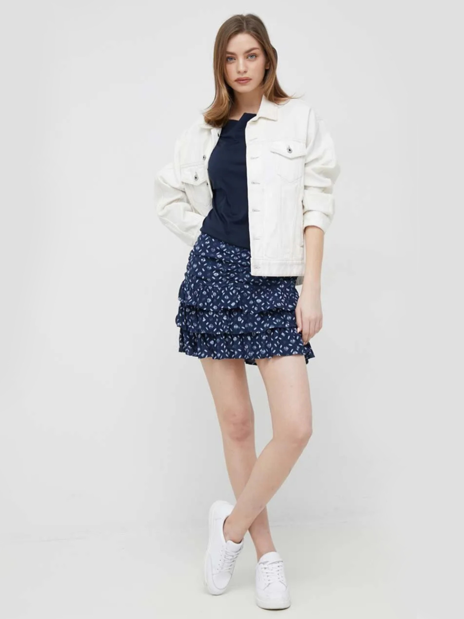 detail Pepe Jeans dámska tmavo modrá sukňa