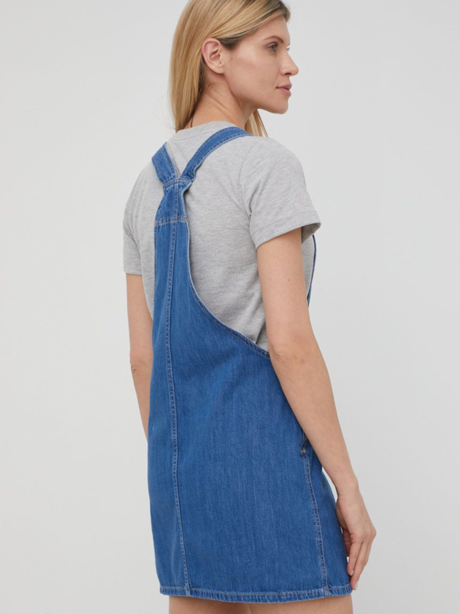 detail Pepe Jeans dámske modré džínsové šaty Crane