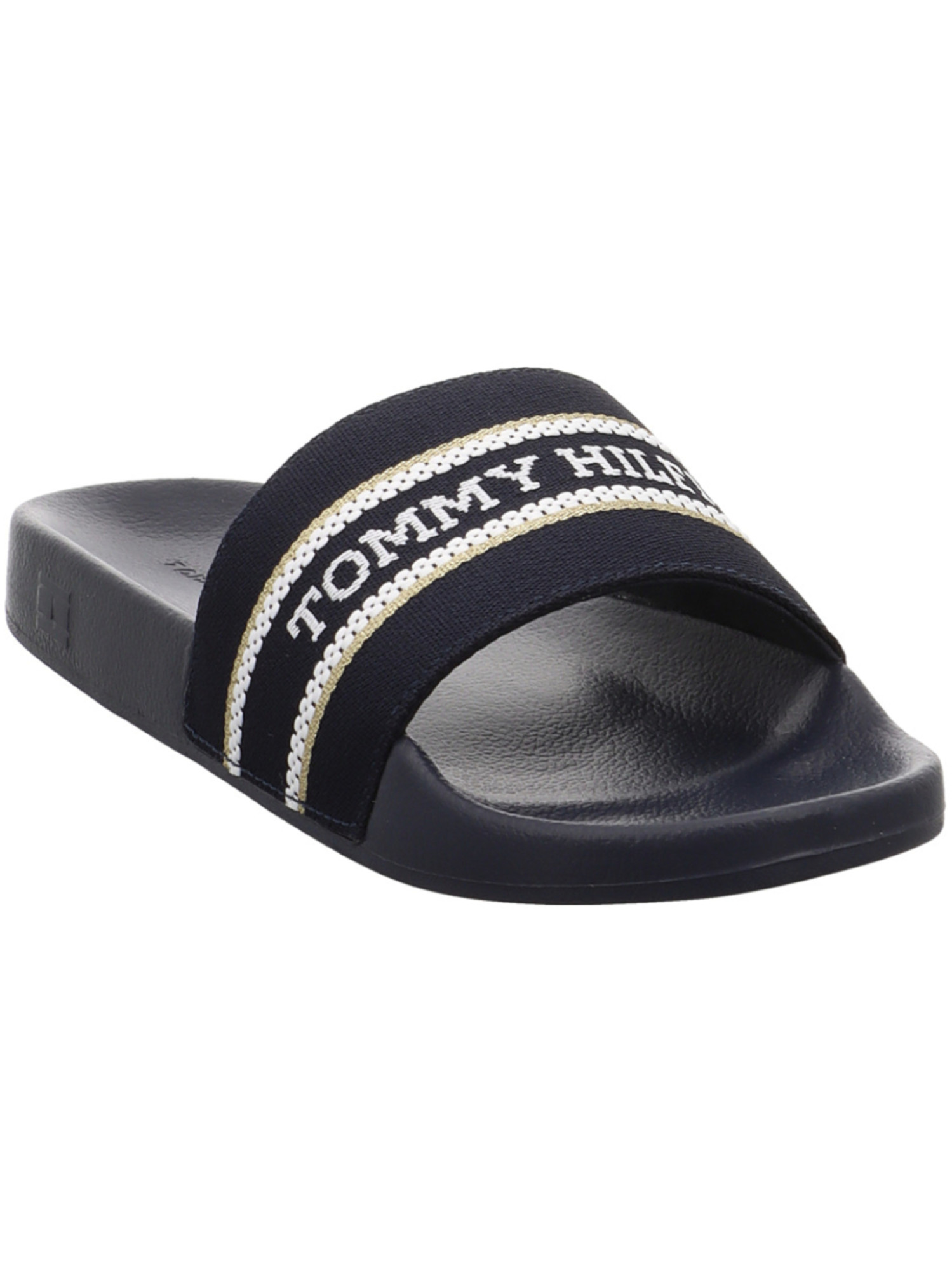 detail Tommy Hilfiger dámske tmavo modré šľapky