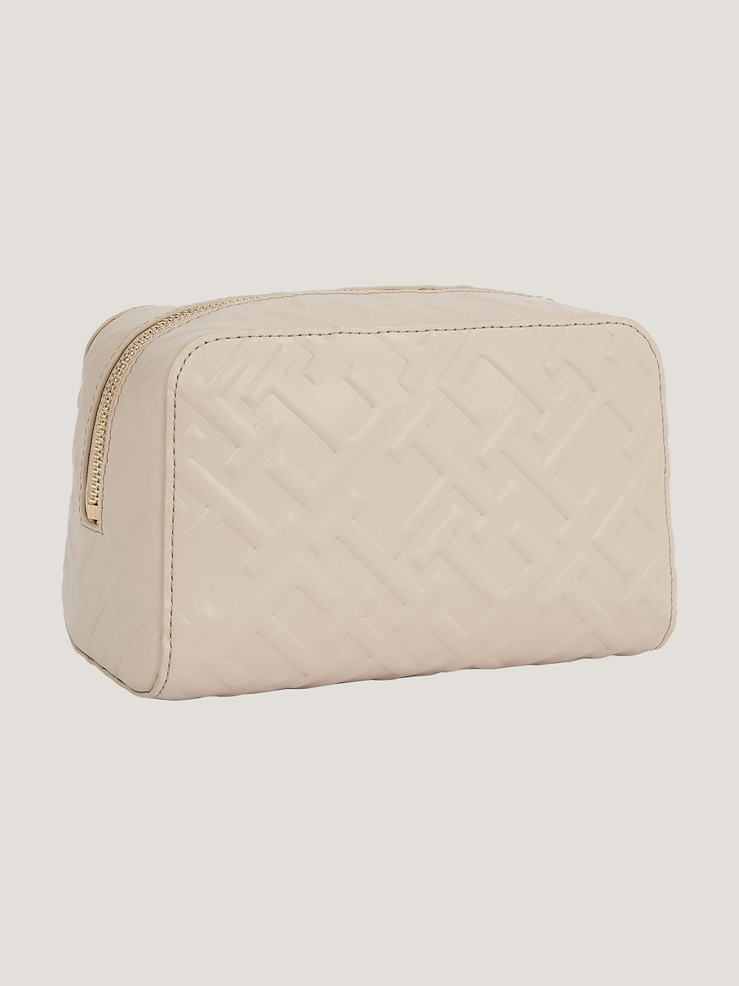 detail Tommy Hilfiger dámska béžová kozmetická taška