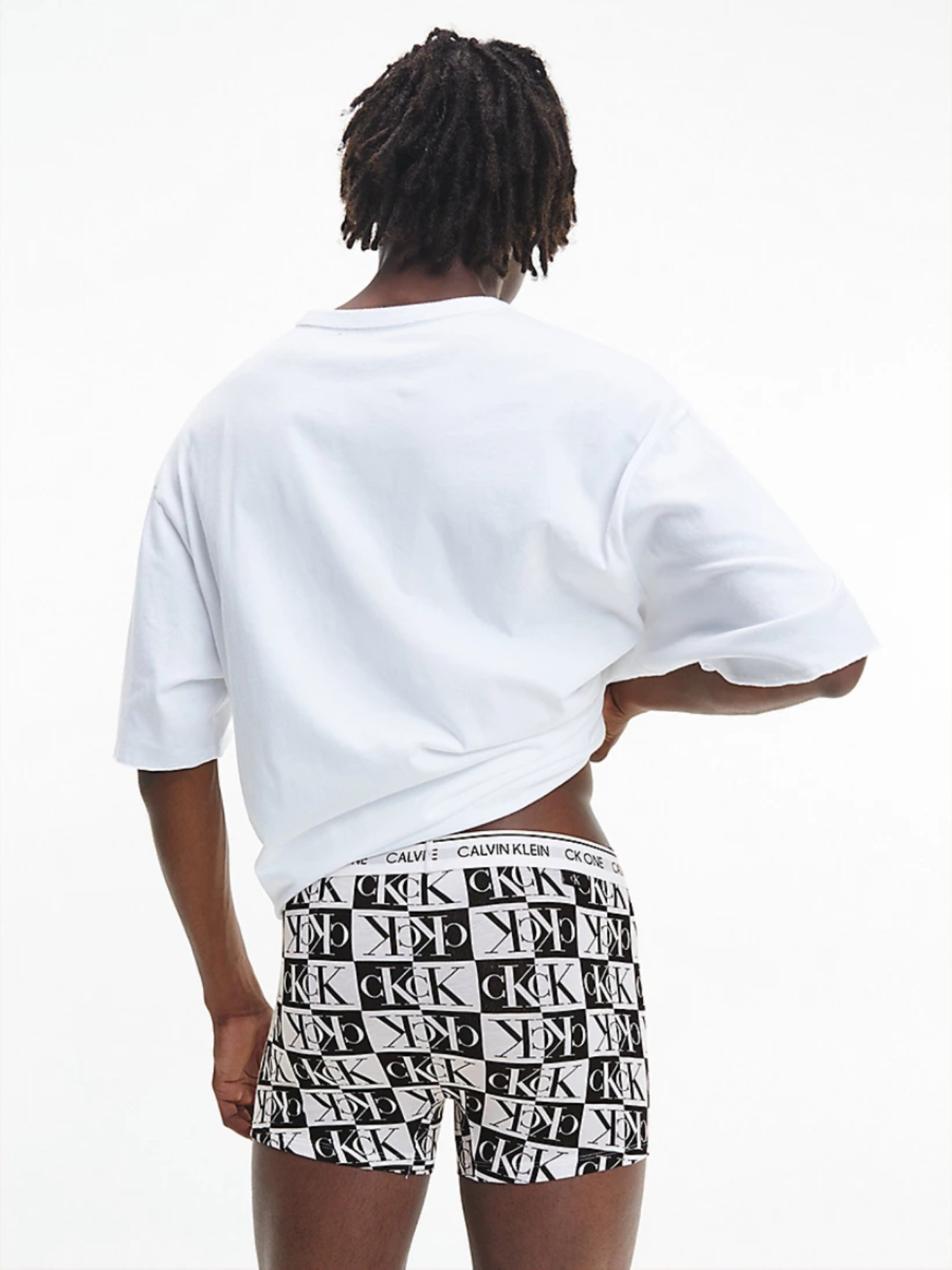 detail Calvin Klein pánske bieločierne boxerky
