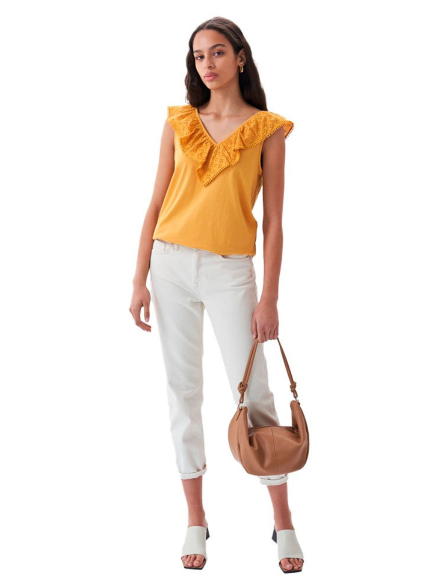 detail Salsa Jeans dámsky horčicový top