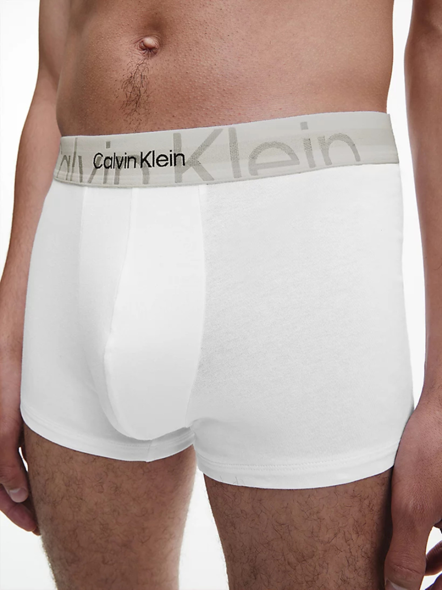 detail Calvin Klein pánske biele boxerky