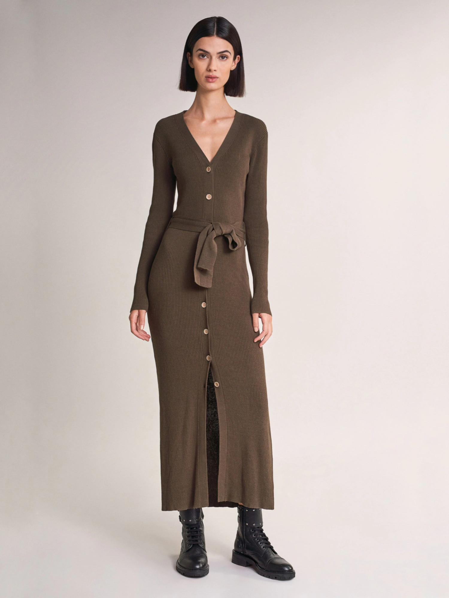 detail Salsa dámske khaki zelené šaty