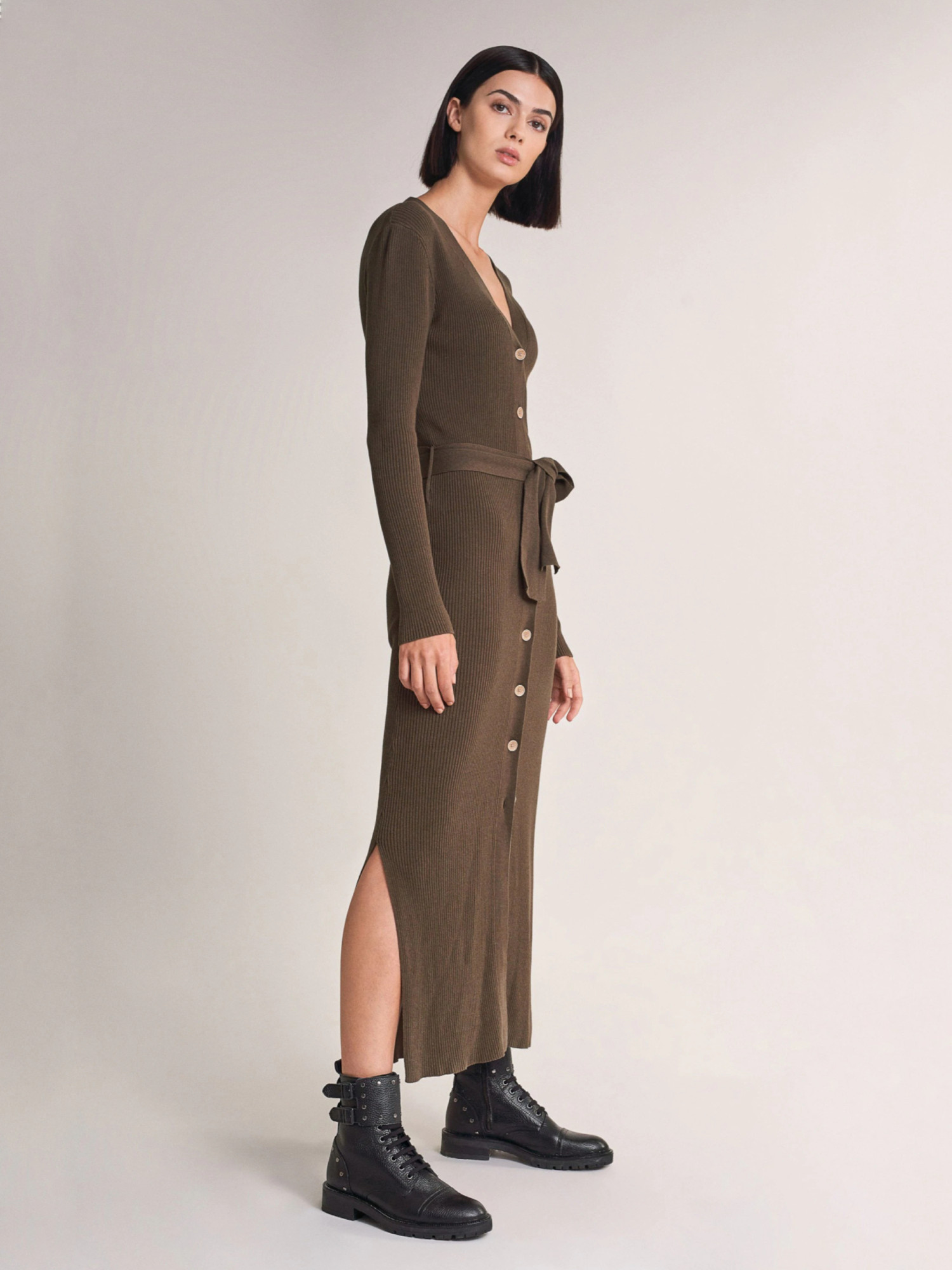 detail Salsa dámske khaki zelené šaty