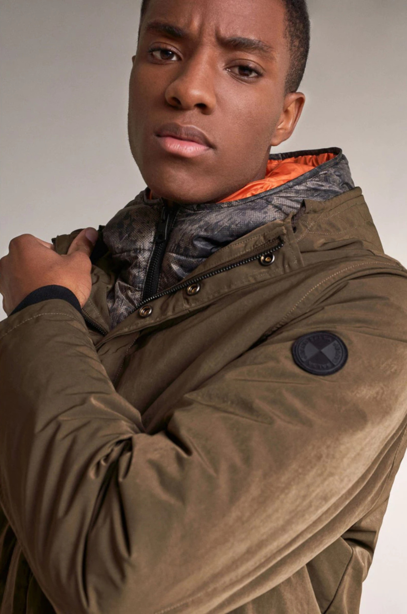 detail Salsa pánska khaki zelená bunda