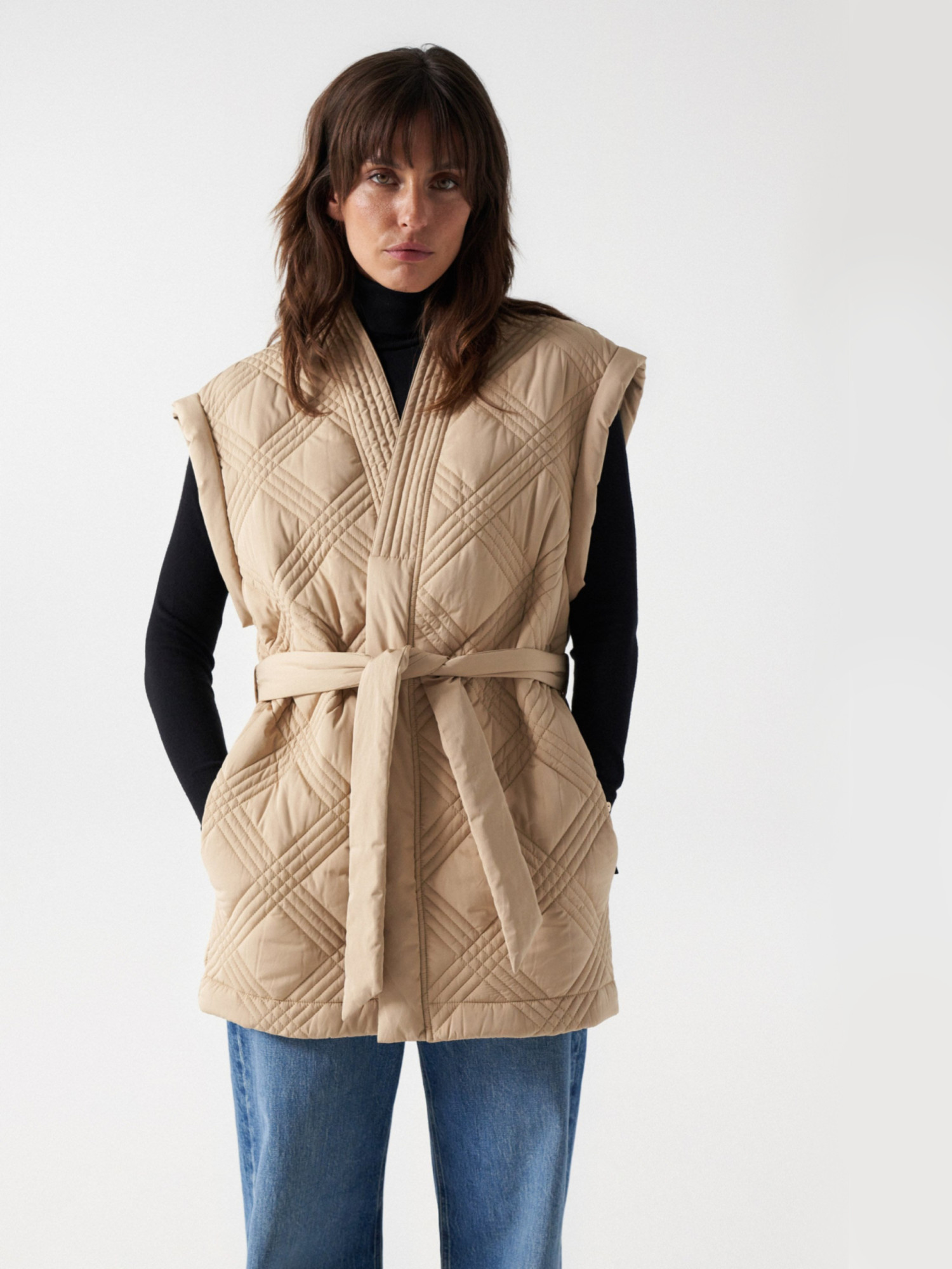 detail Salsa Jeans dámska krémová vesta