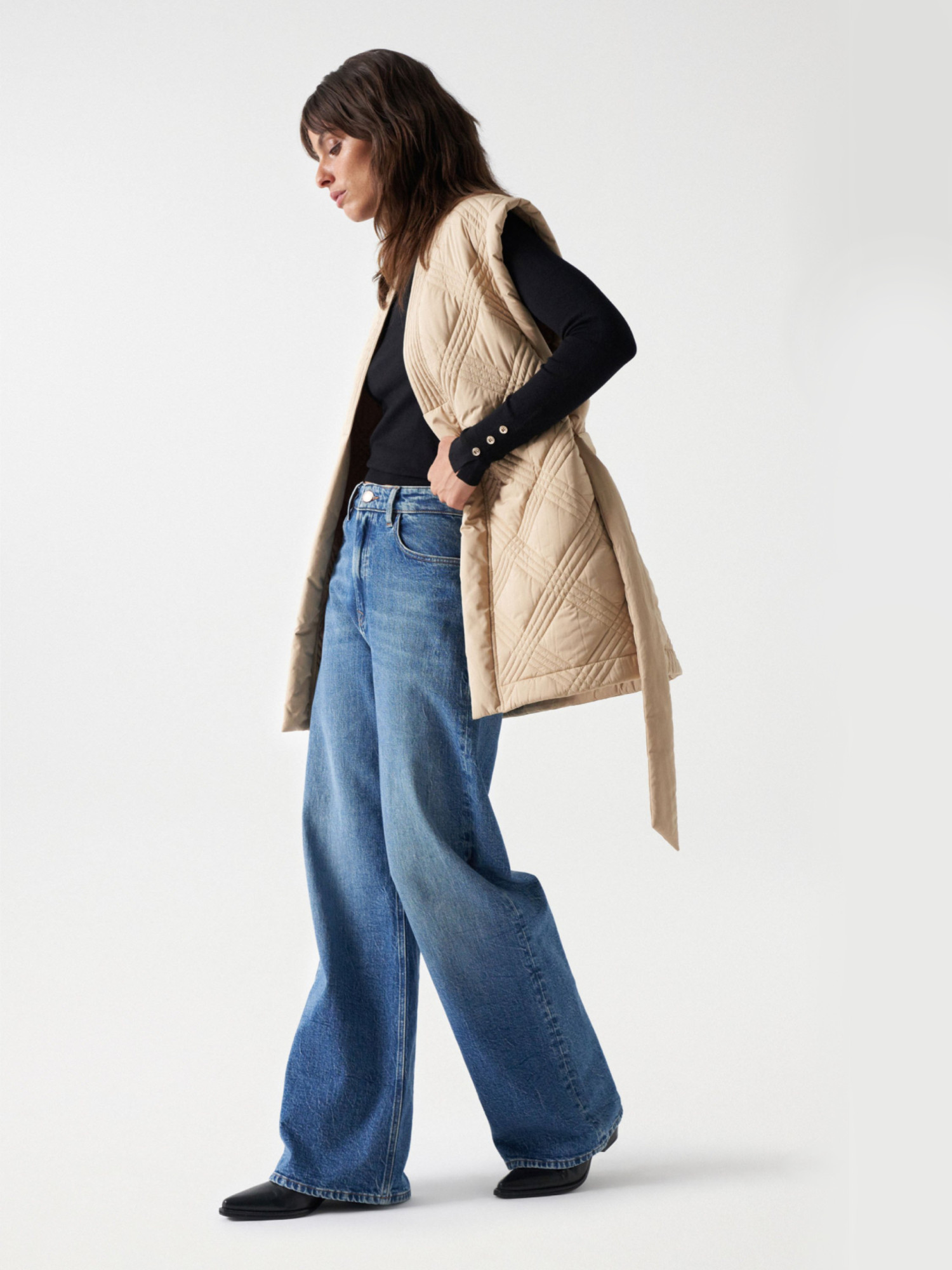 detail Salsa Jeans dámska krémová vesta