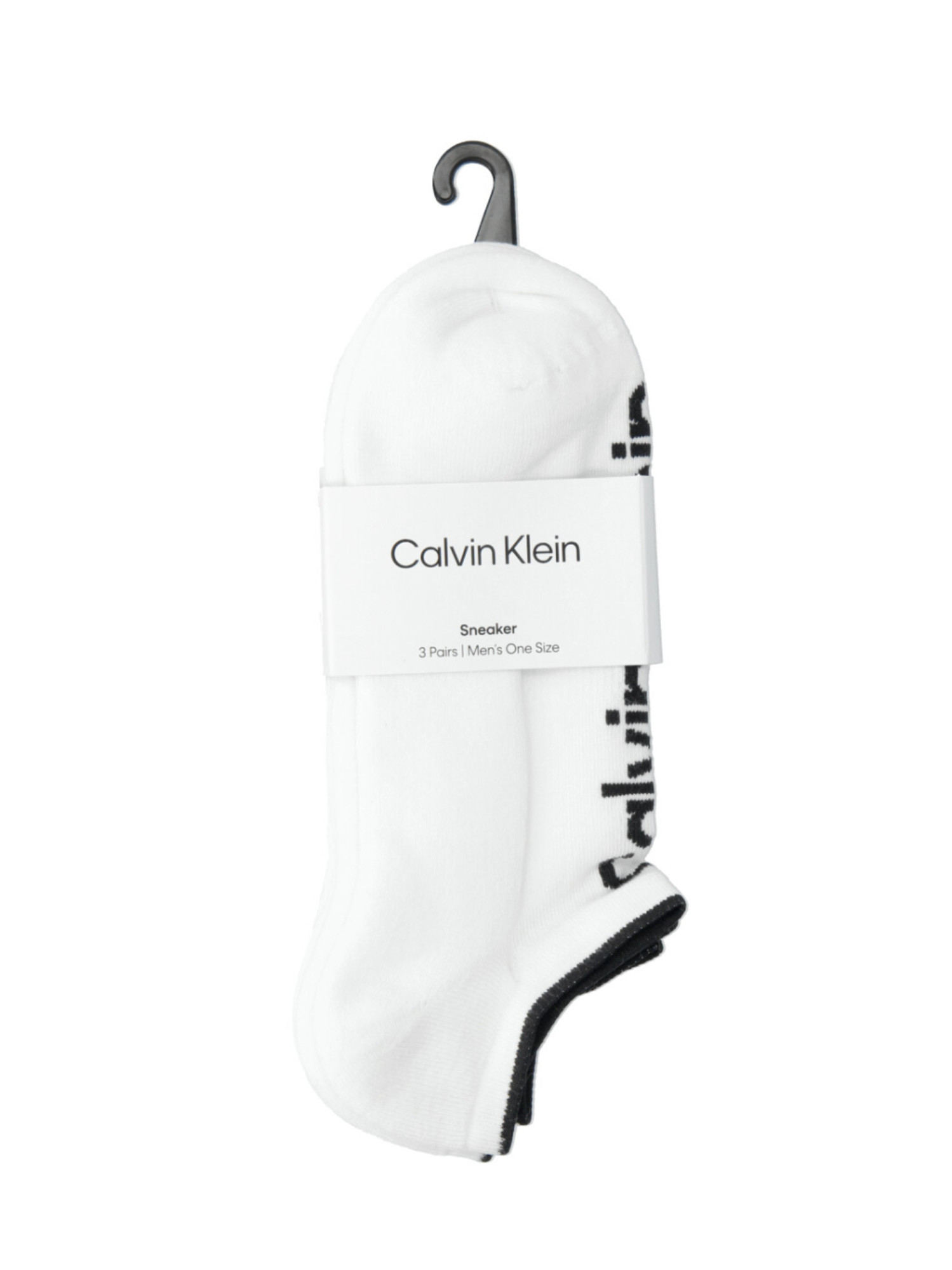 detail Calvin Klein pánske biele ponožky 3pack