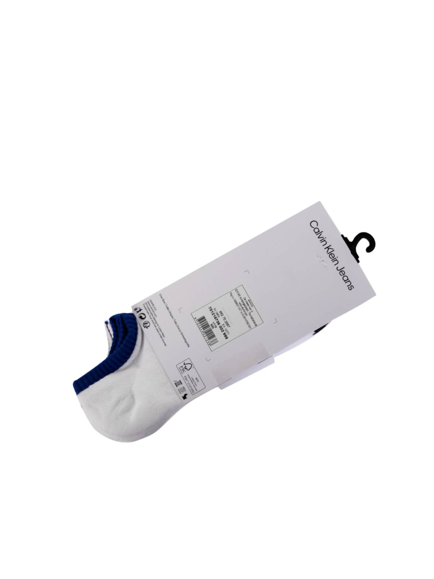 detail Calvin Klein pánske biele ponožky 3pack