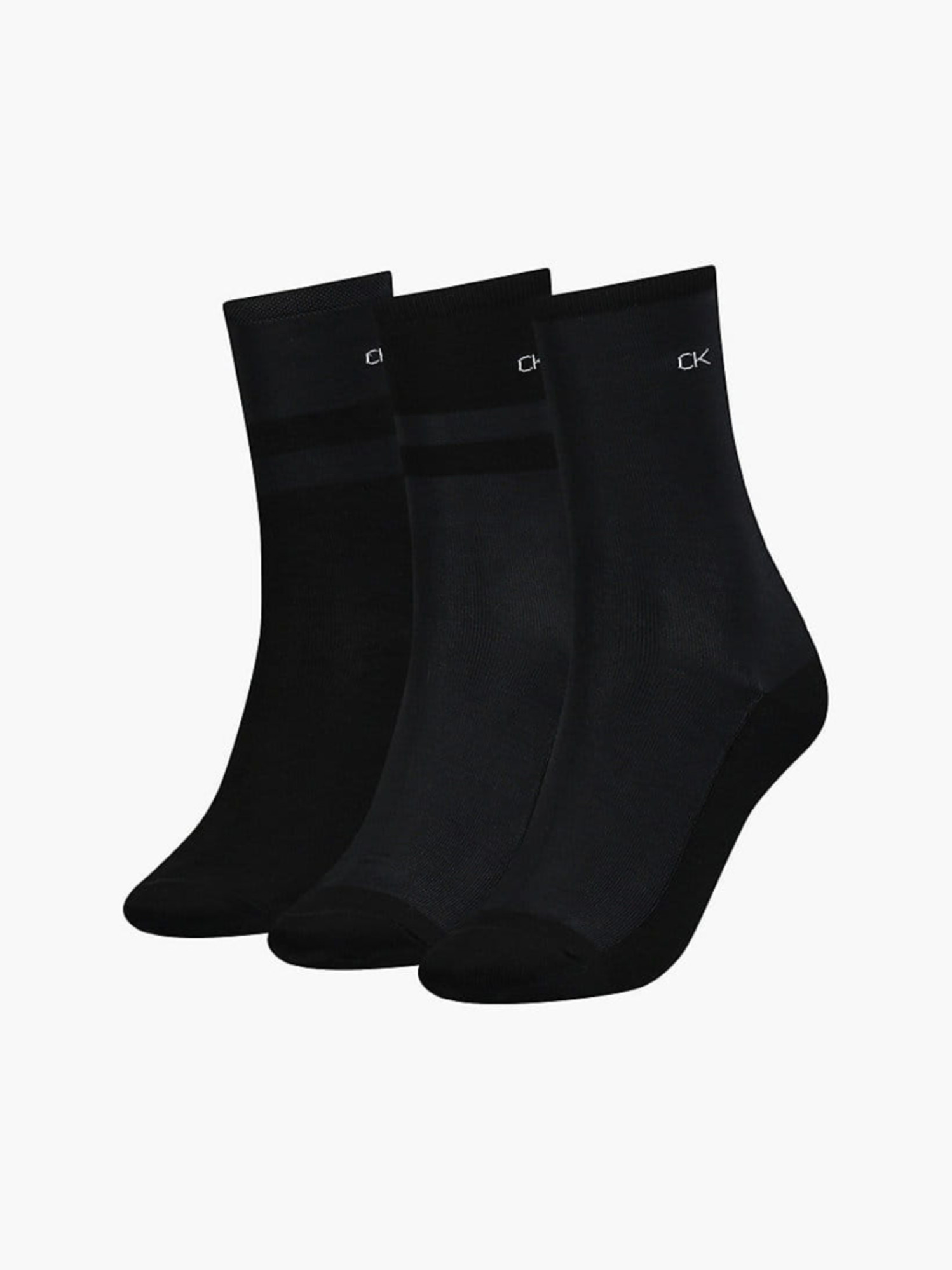 detail Calvin Klein dámske čierne ponožky 3 pack