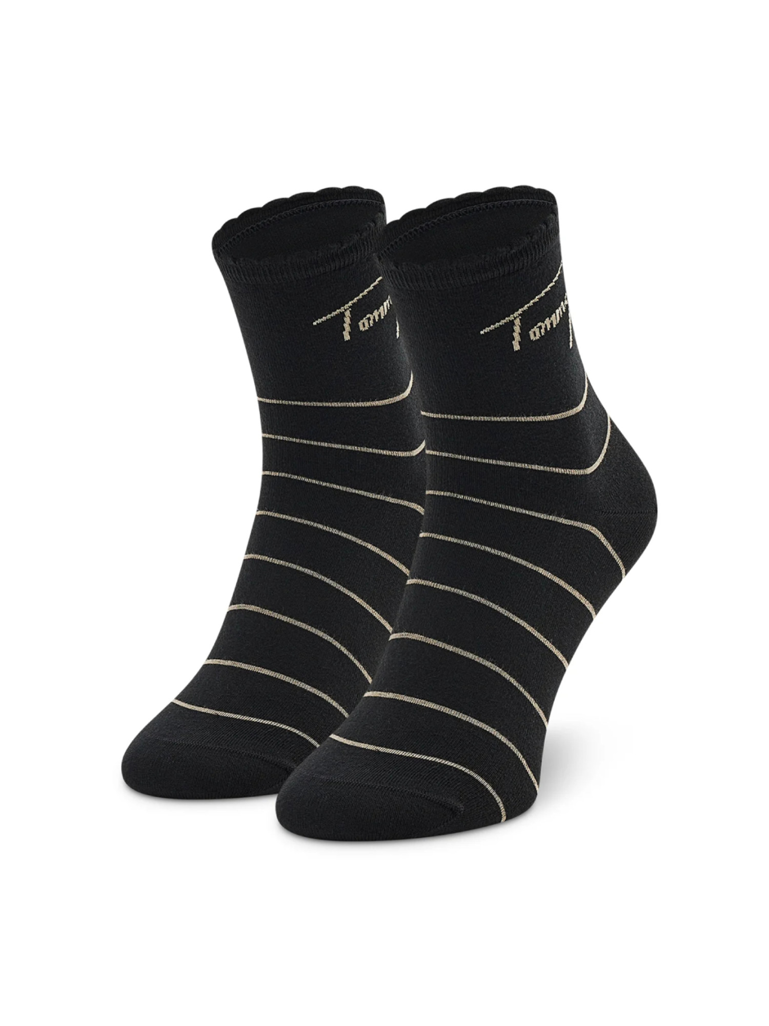 detail Tommy Hilfiger dámske čierne ponožky 2P STRIPE