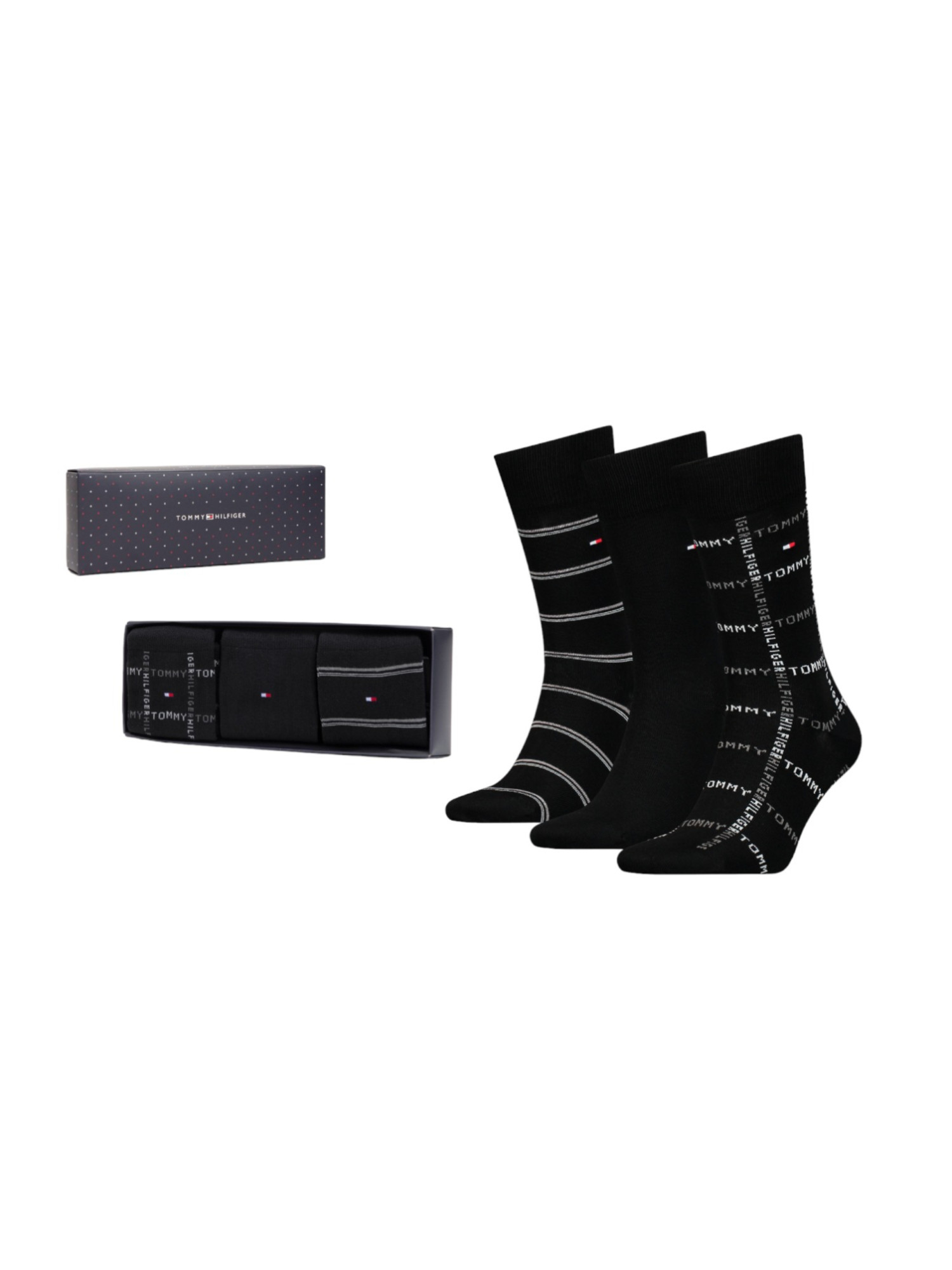 detail Tommy Hilfiger pánske čierne ponožky 3pack