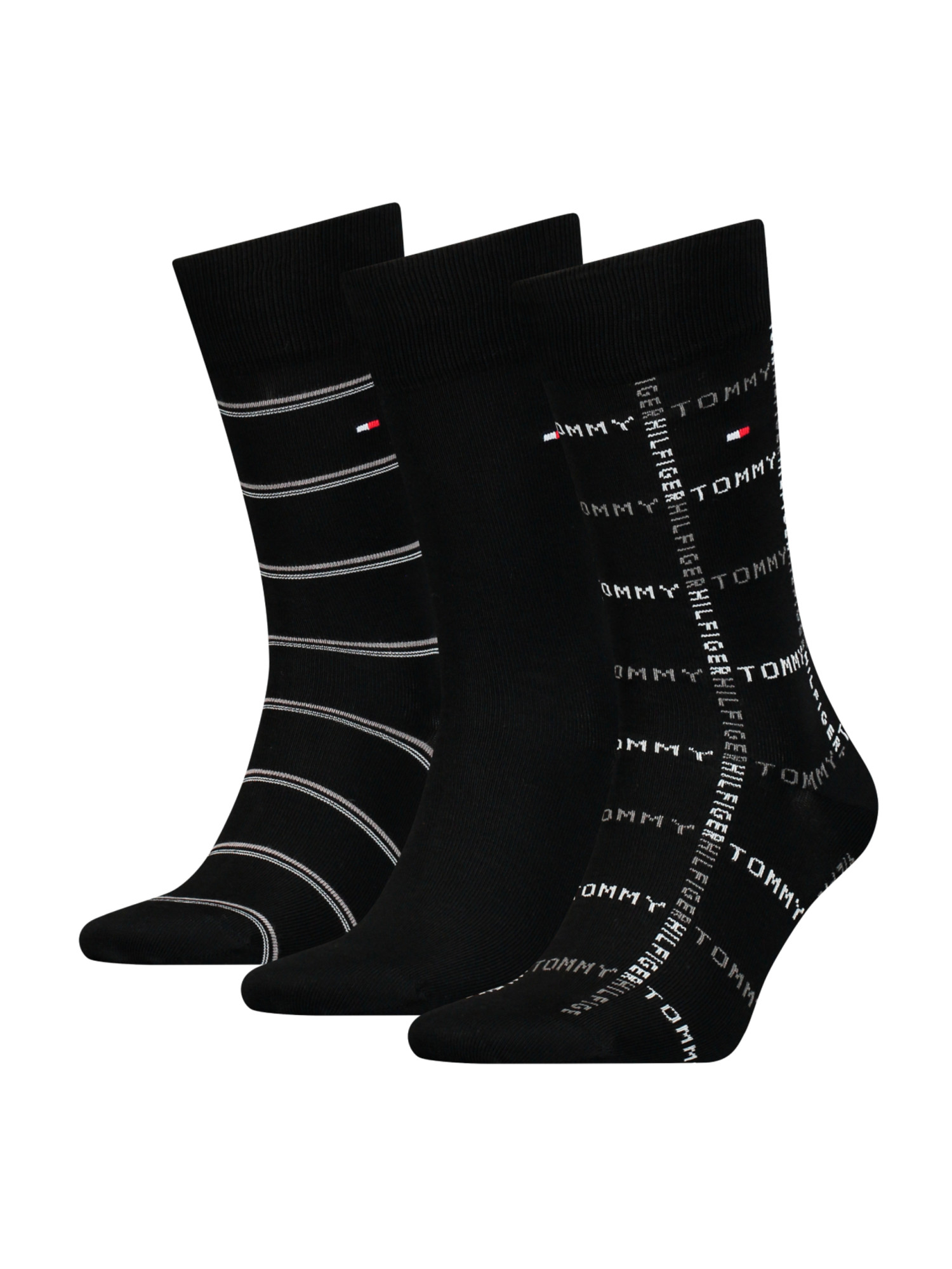 detail Tommy Hilfiger pánske čierne ponožky 3pack
