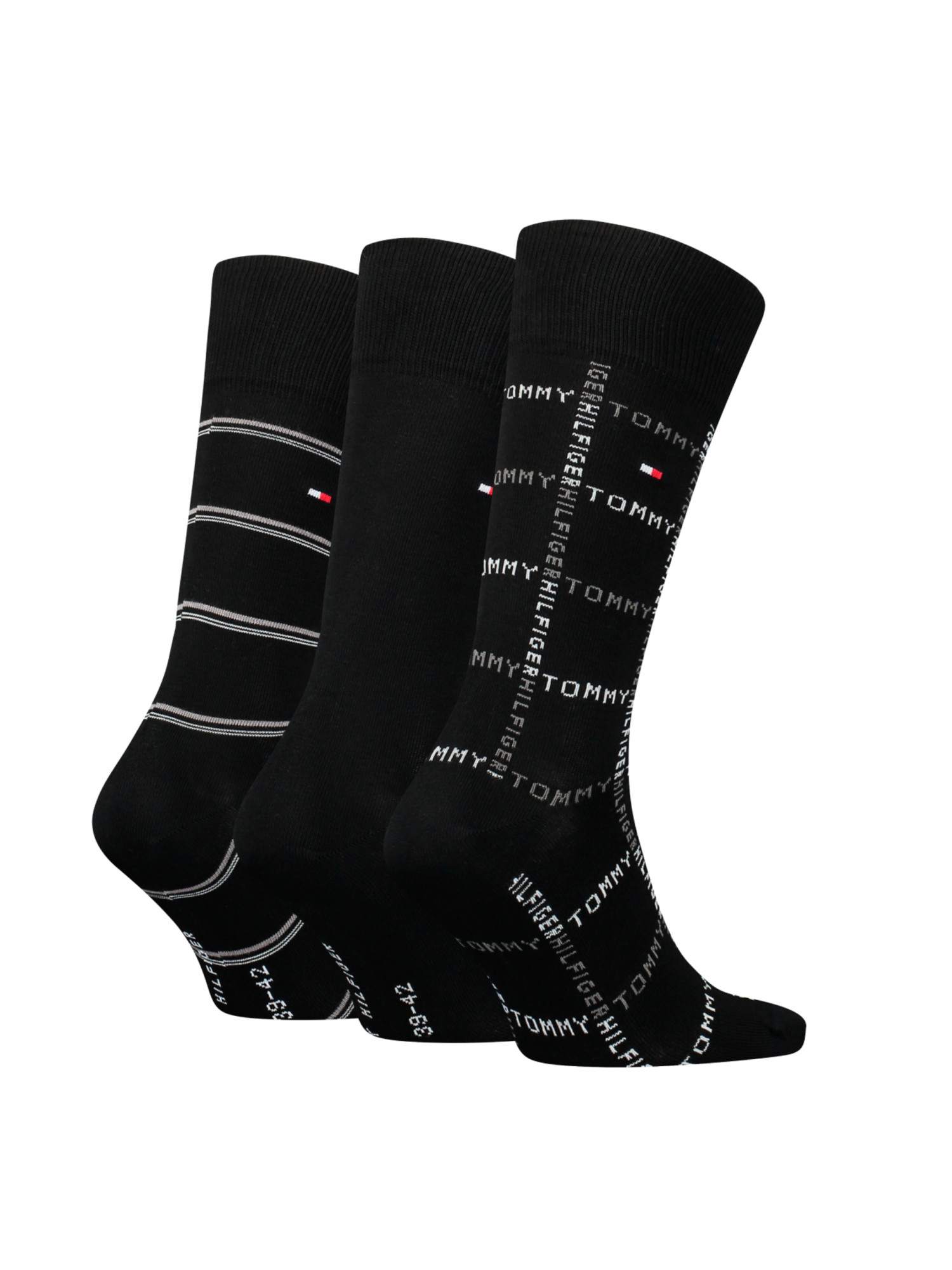 detail Tommy Hilfiger pánske čierne ponožky 3pack