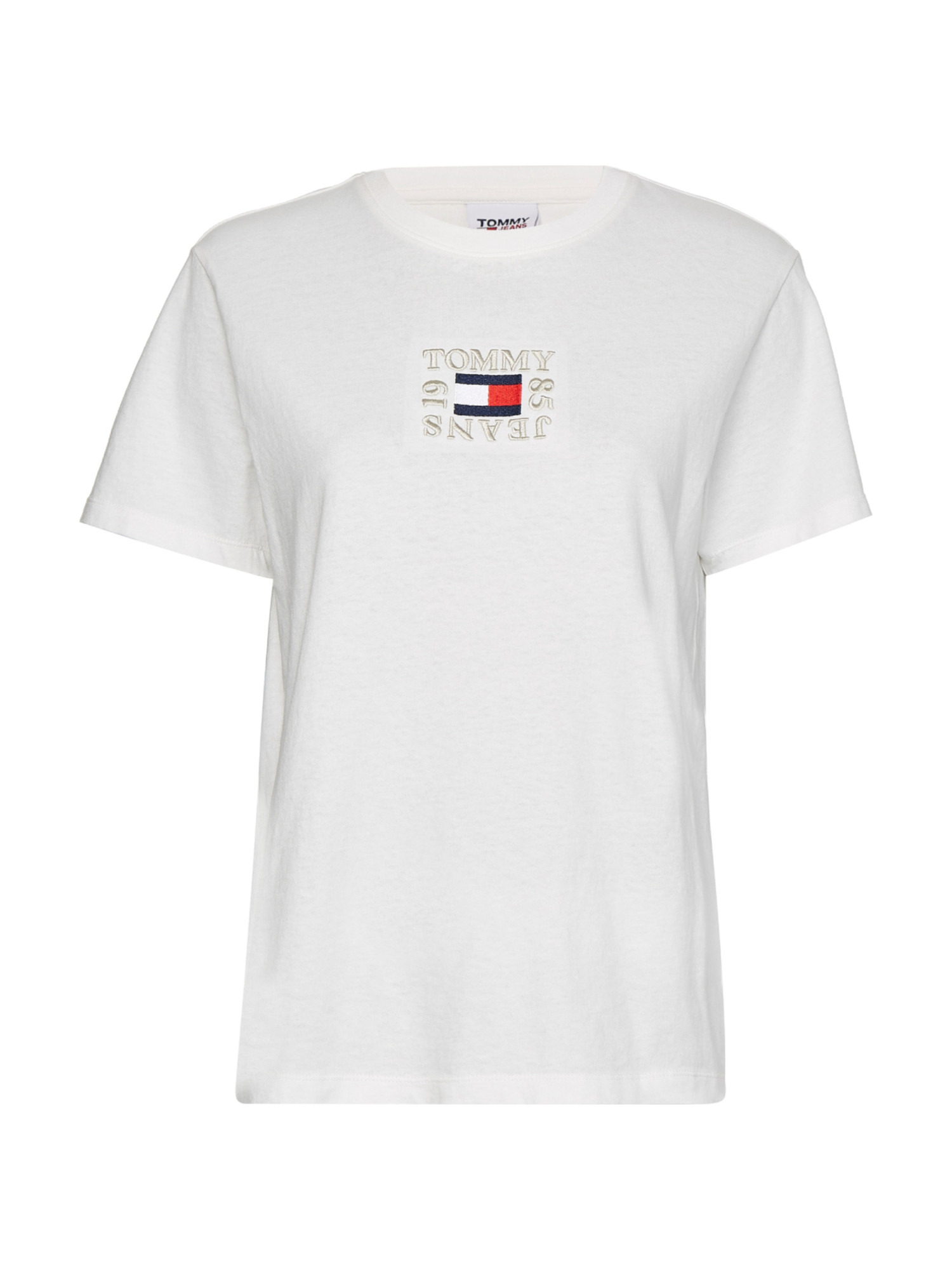 detail Tommy Jeans dámske biele tričko TIMELESS BOX