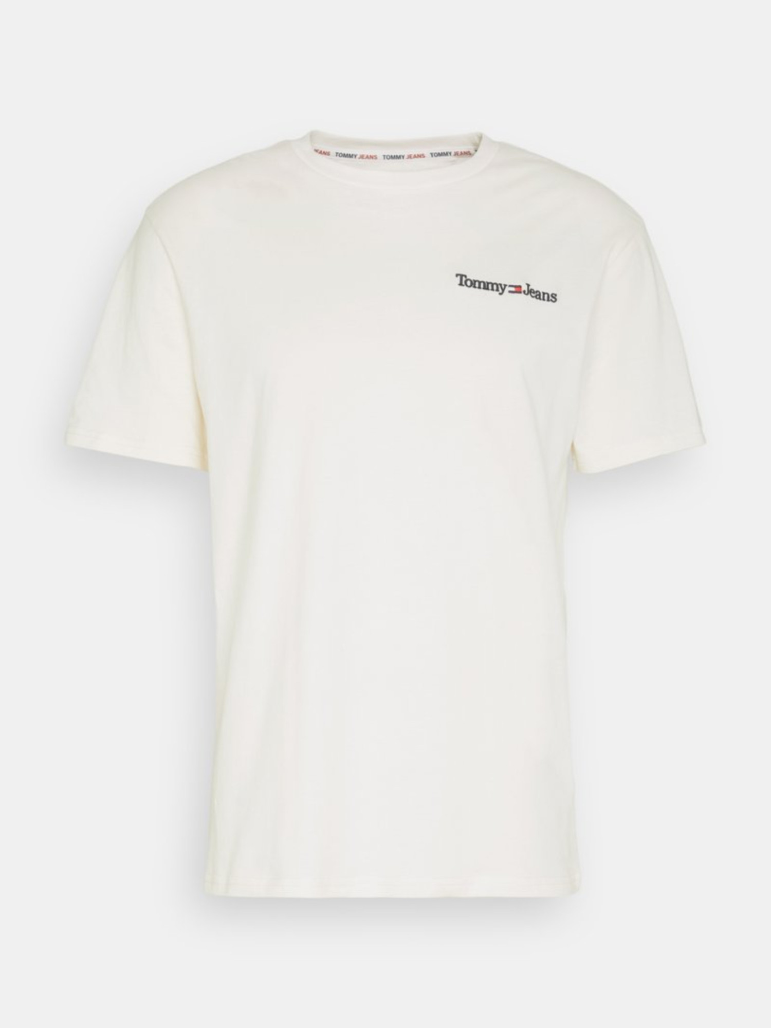 detail Tommy Jeans pánske smotanové tričko