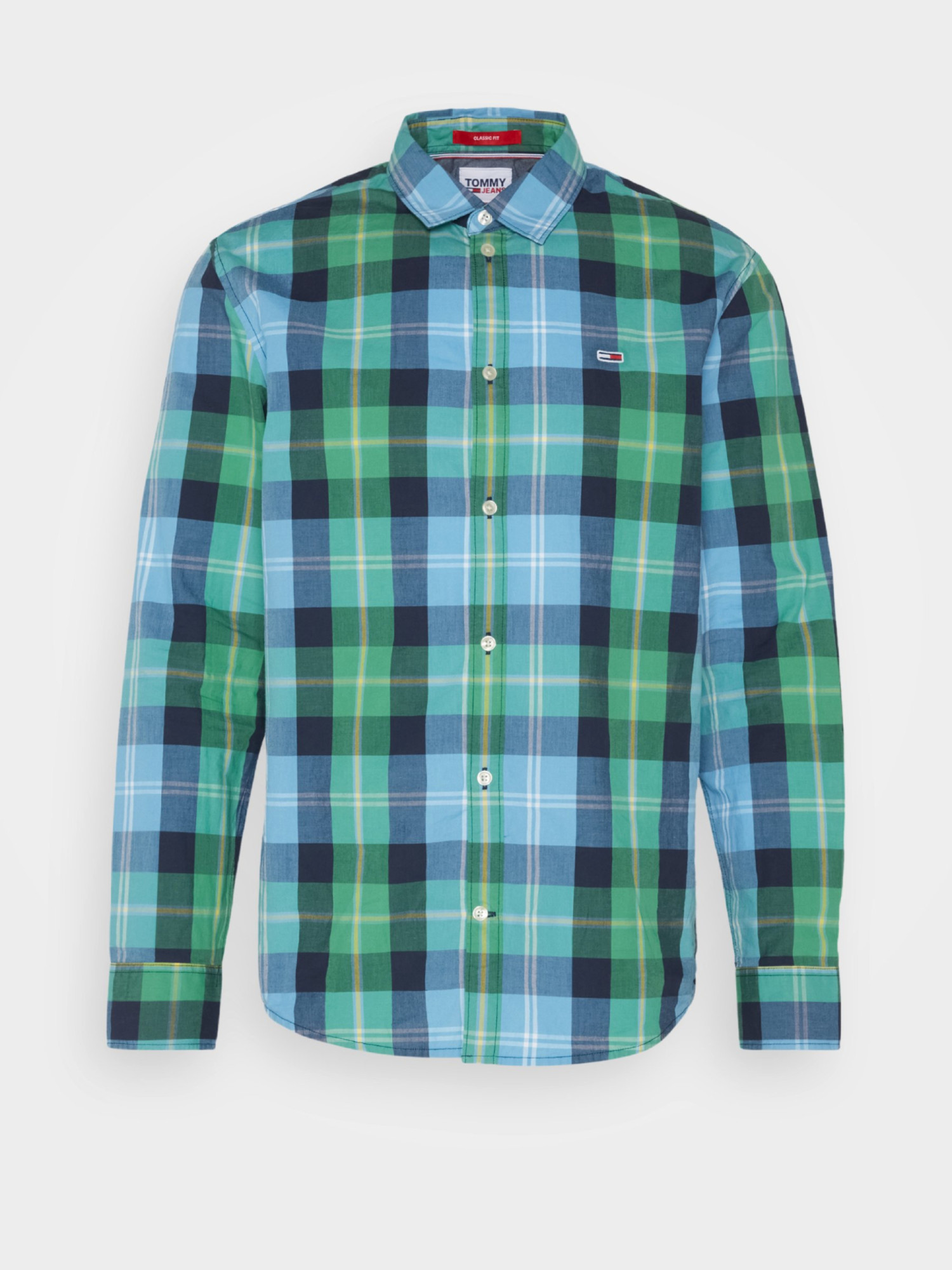 detail Tommy Jeans pánska kockovaná košeľa