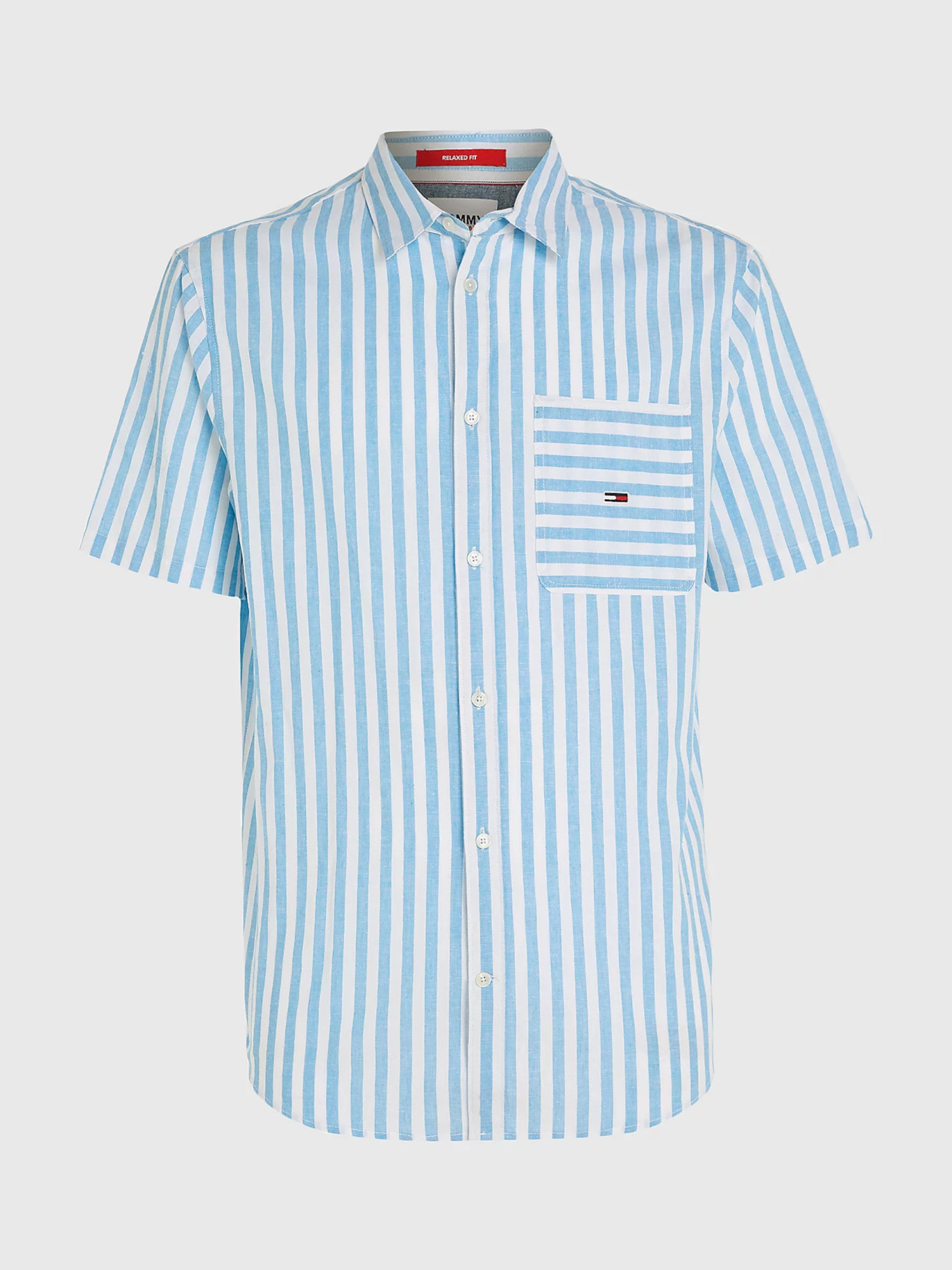 detail Tommy Jeans pánska pruhovaná košeľa