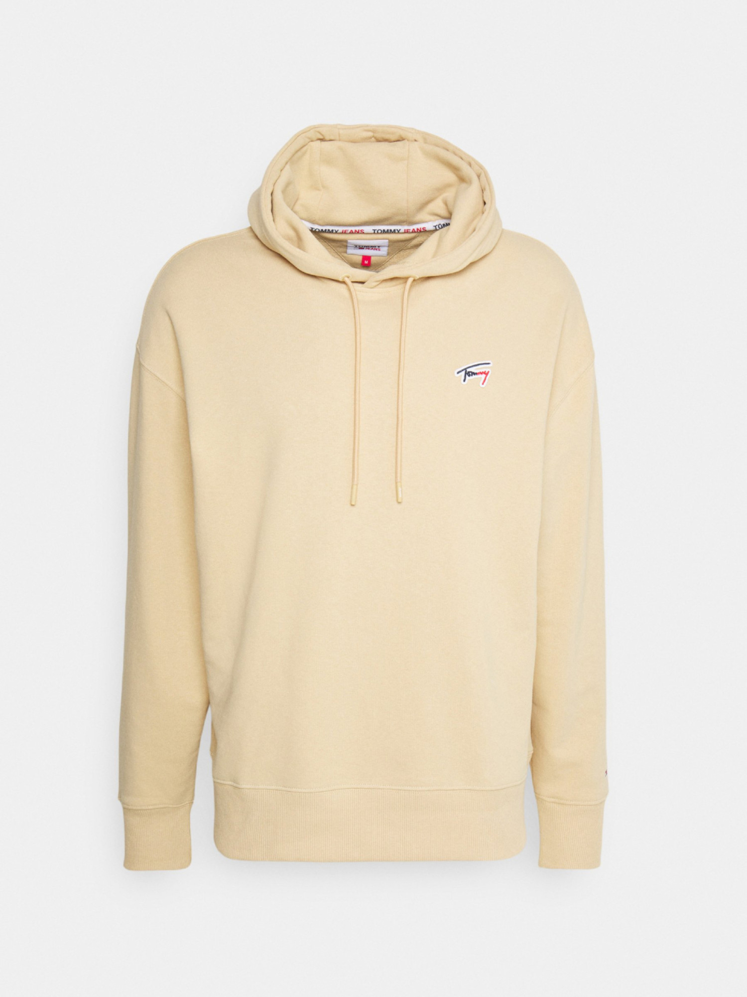 detail Tommy Jeans pánska béžová mikina SIGNATURE
