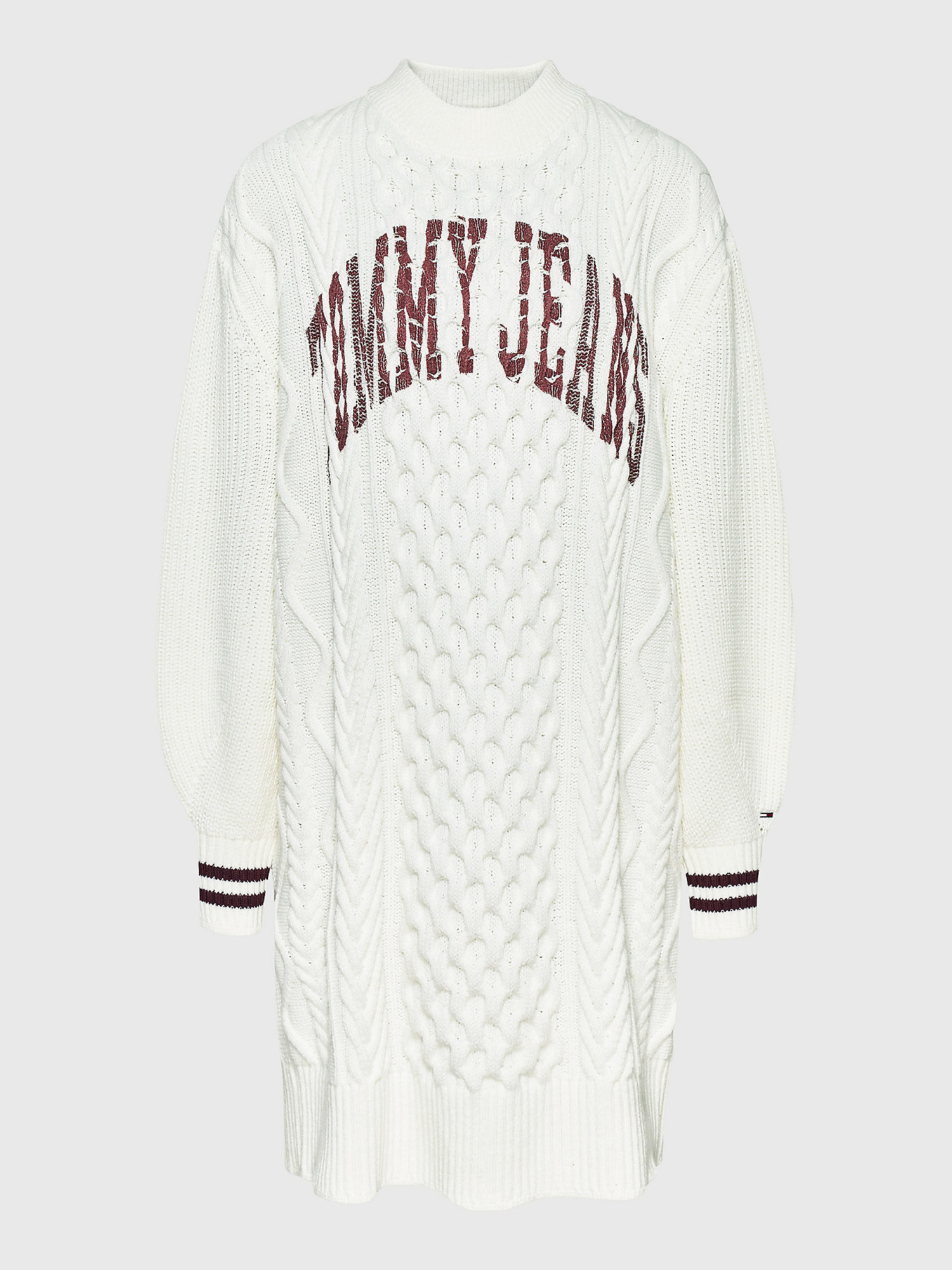 detail Tommy Jeans dámske biele svetrové šaty