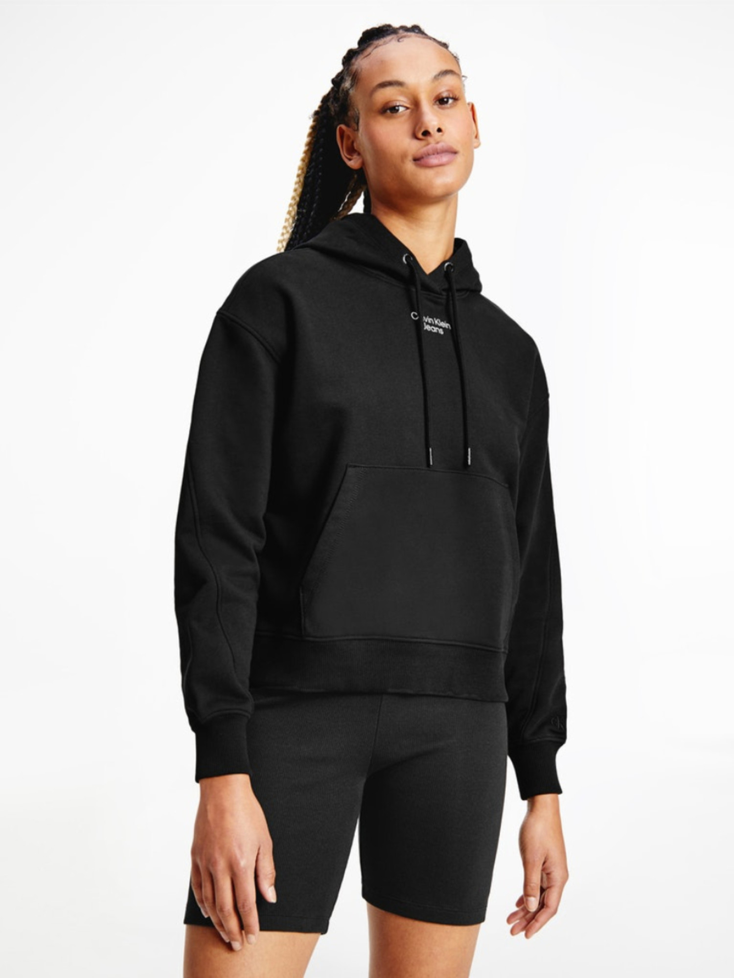 detail Calvin Klein dámska čierna mikina