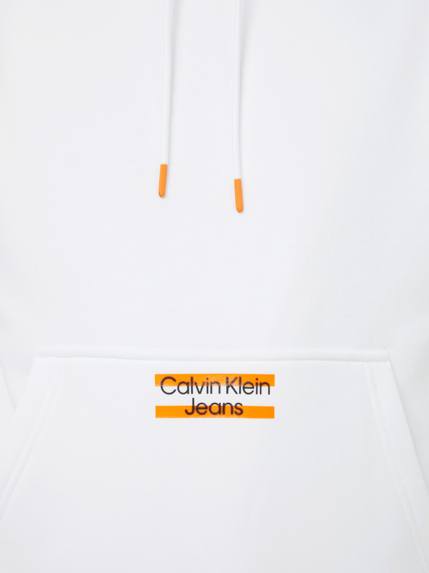 detail Calvin Klein pánska biela mikina