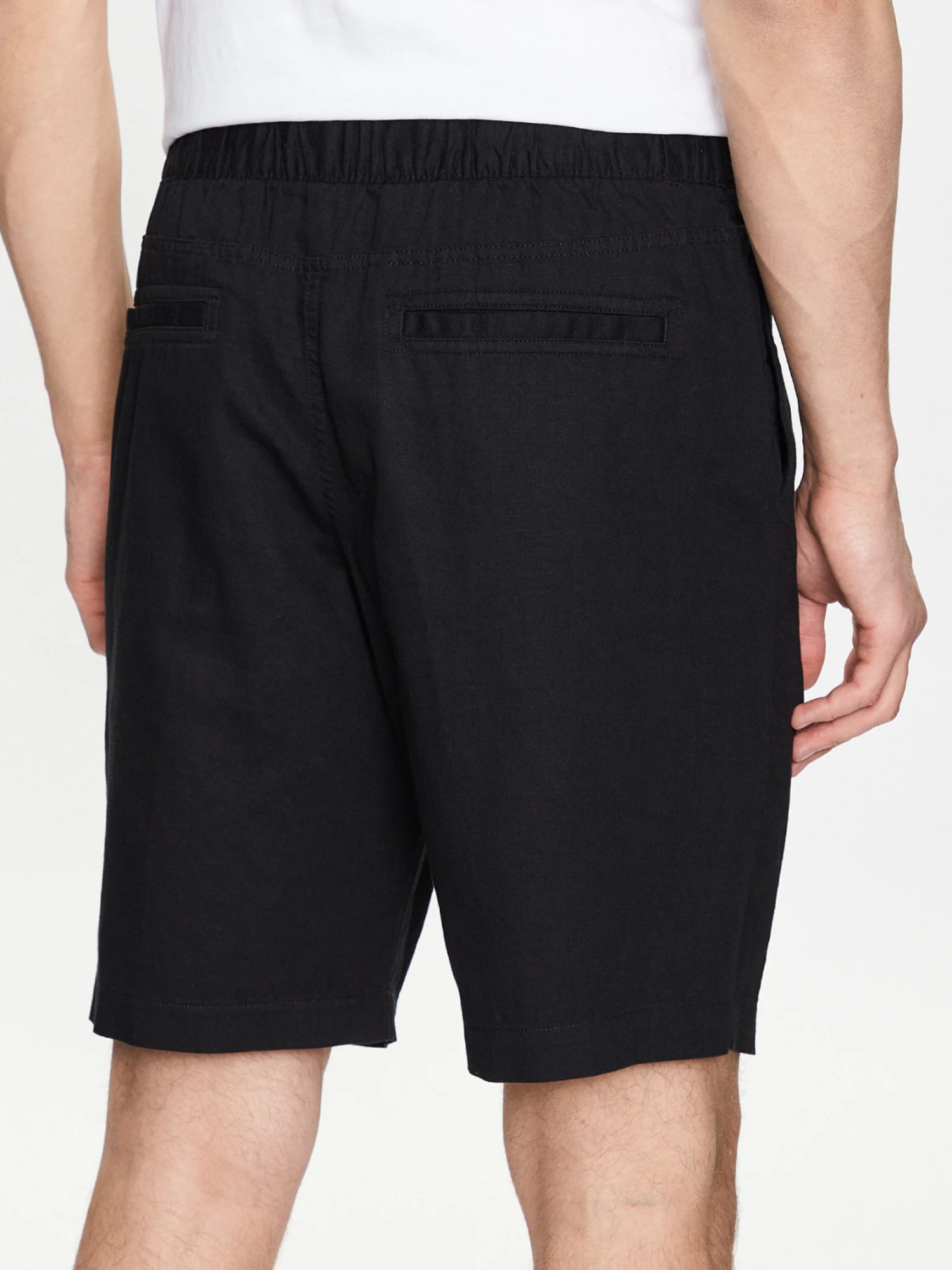 detail Calvin Klein pánske čierne látkové šortky
