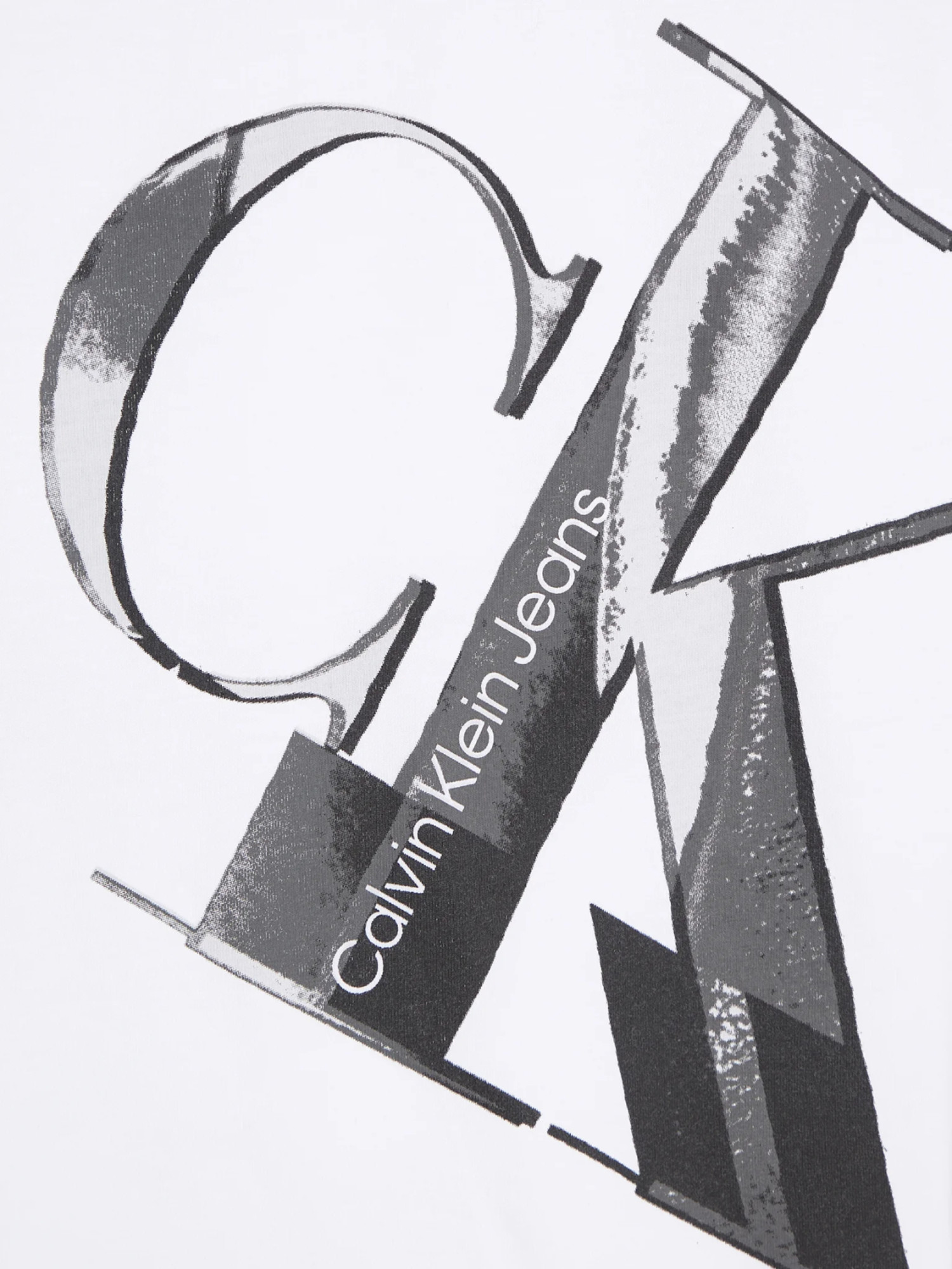 detail Calvin Klein pánské bílé tričko