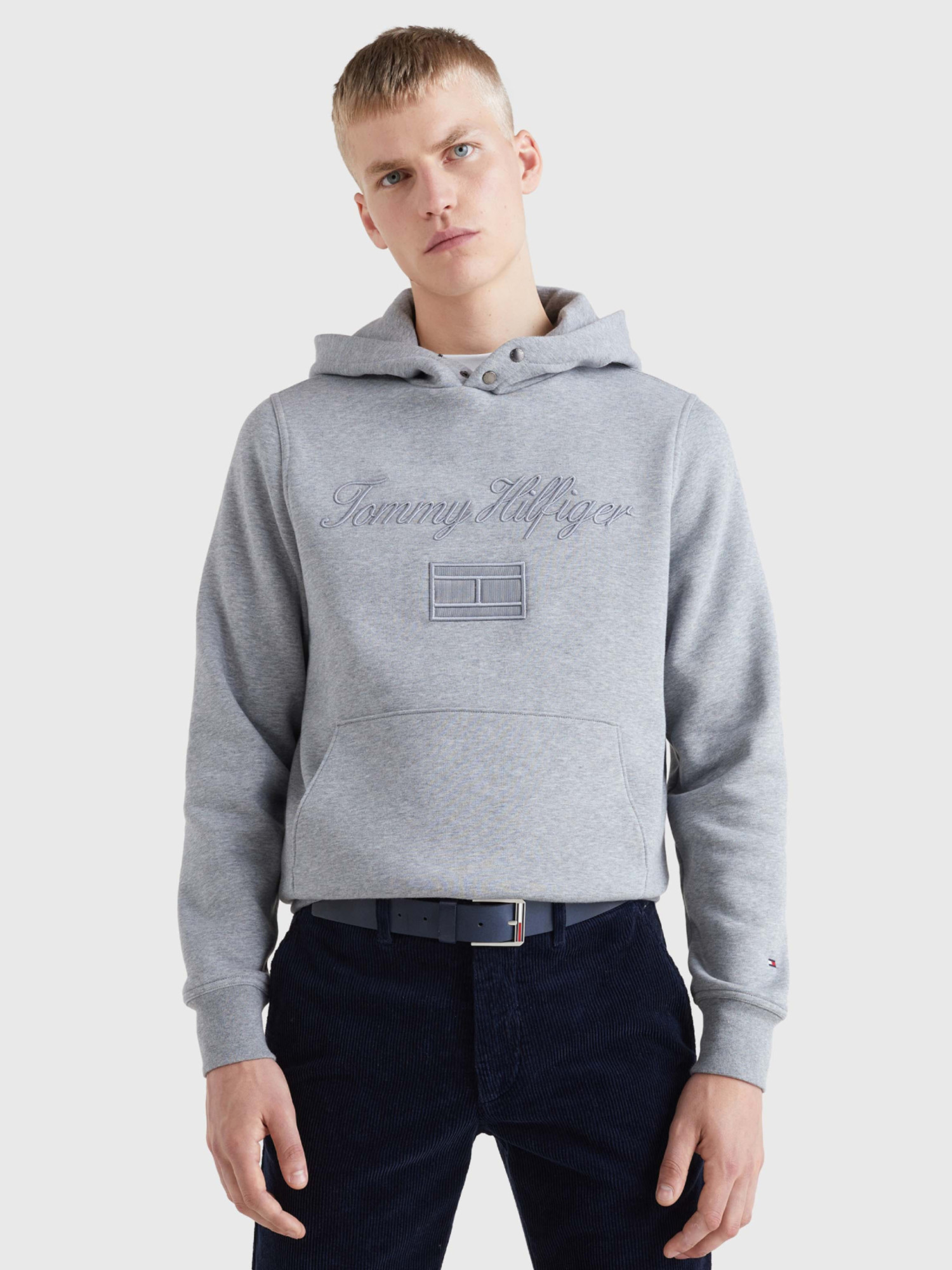 detail Tommy Hilfiger pánska šedá mikina