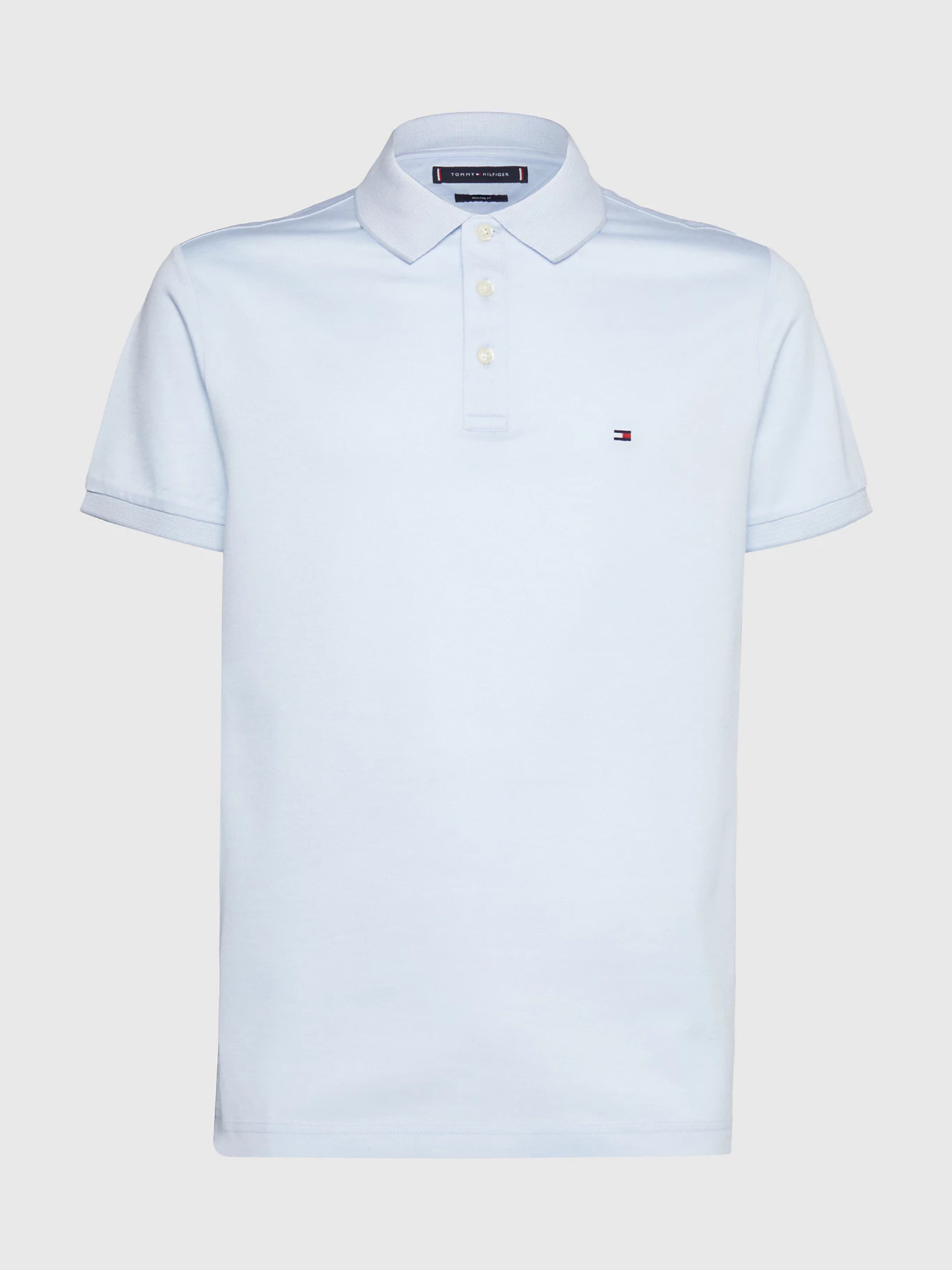 detail Tommy Hilfiger pánske svetlo modré polo Oxford