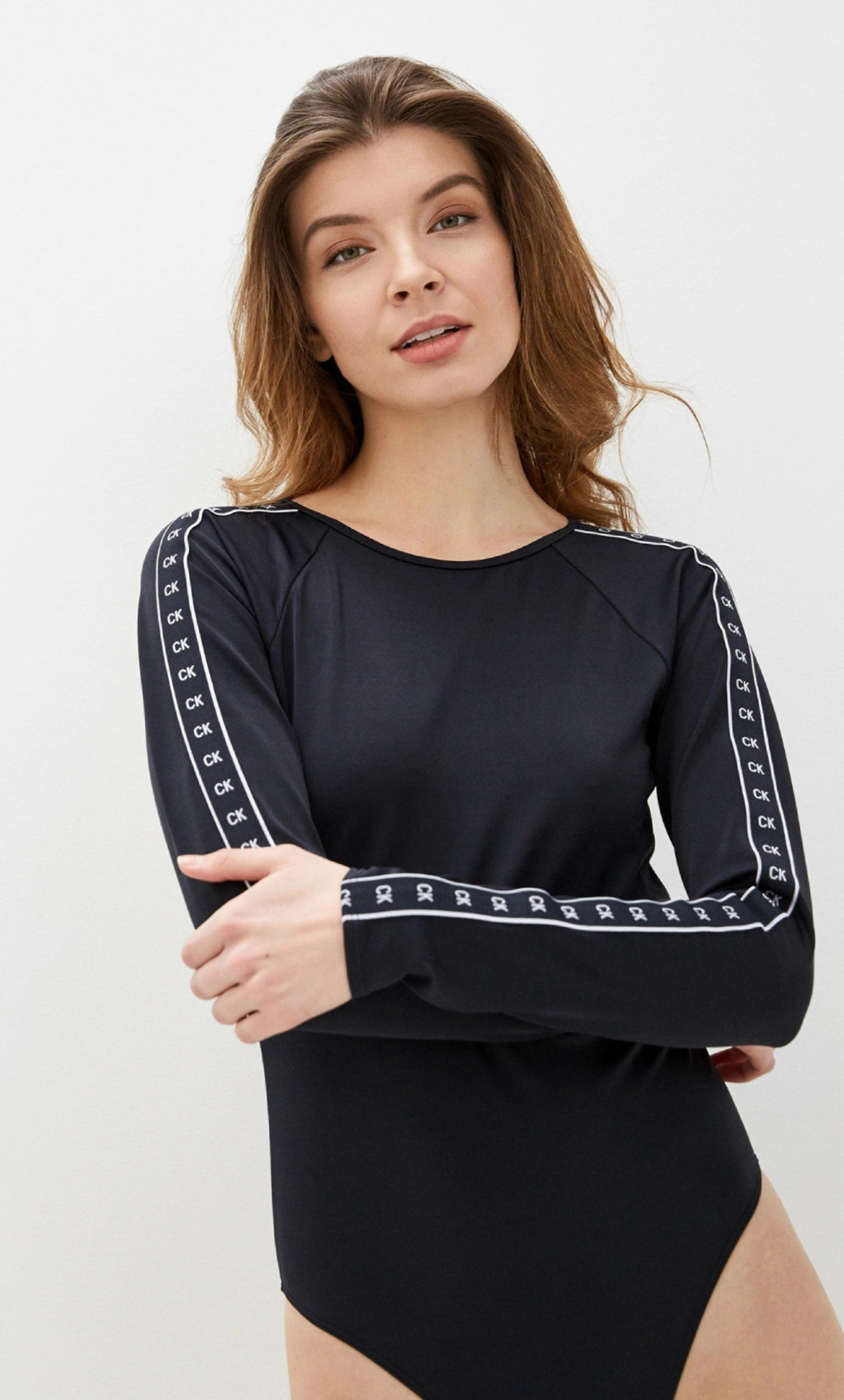 detail Calvin Klein dámske čierne jednodielne plavky