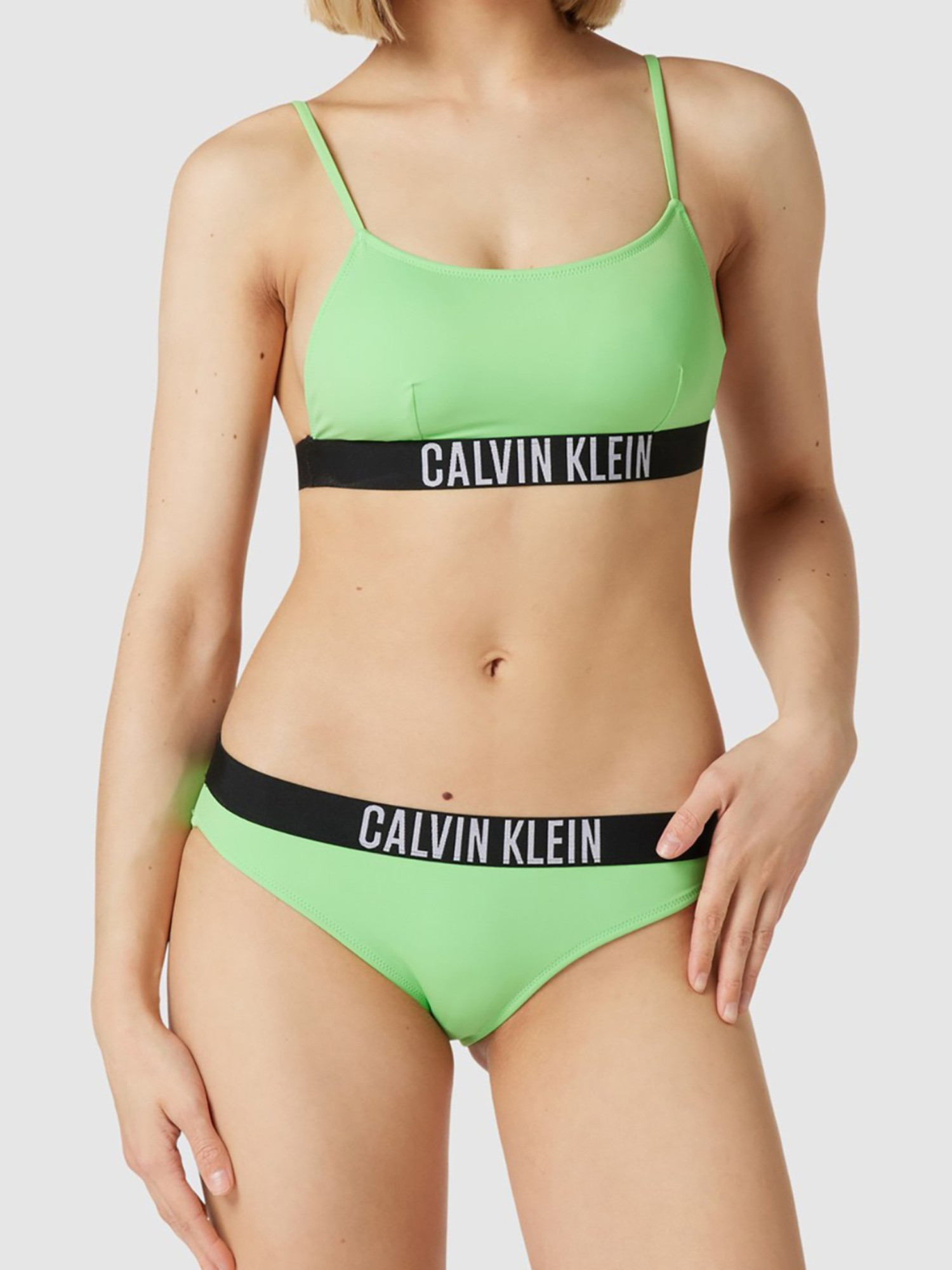 detail Calvin Klein dámska zelená plavková podprsenka