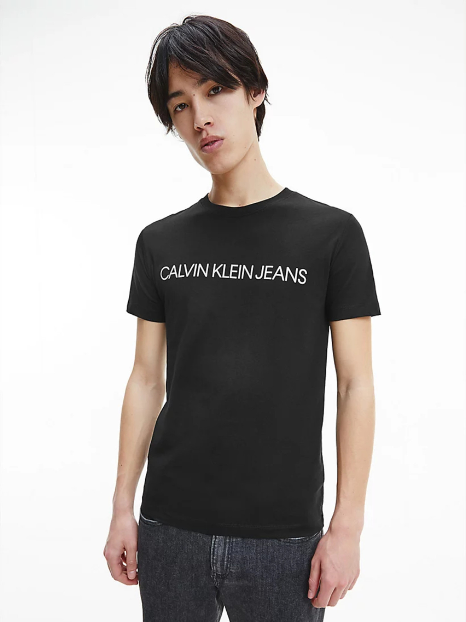 detail Calvin Klein pánske čierne tričká 2 pack